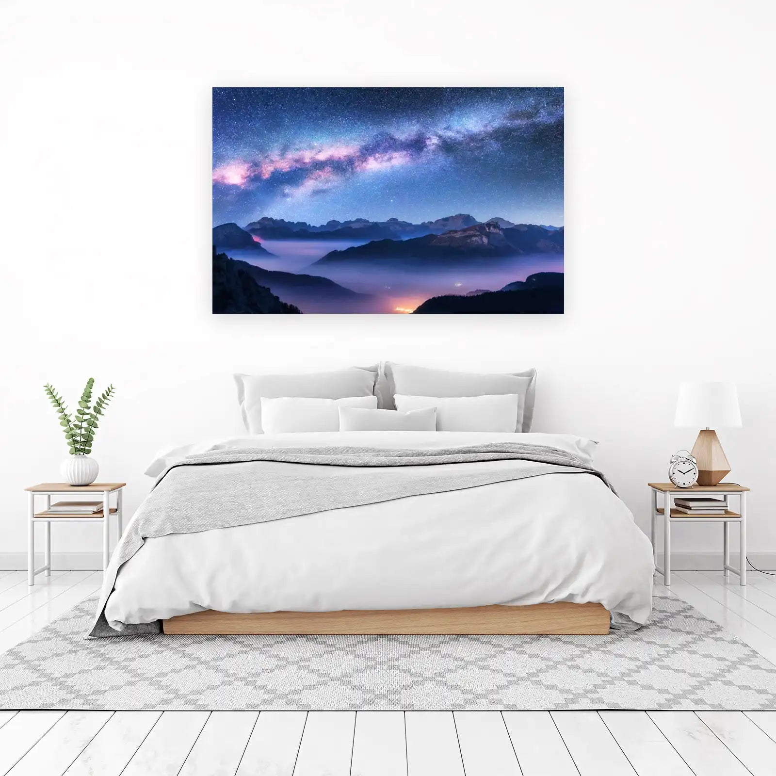 Milky Way Mountain Mist Wall Art