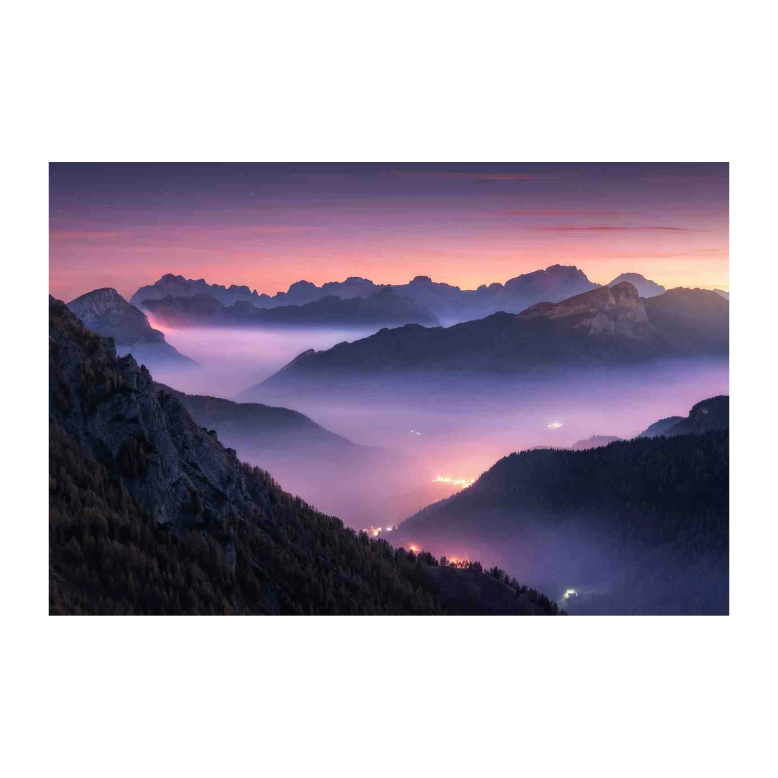 Misty Mountain Serenity Landscape Wall Art