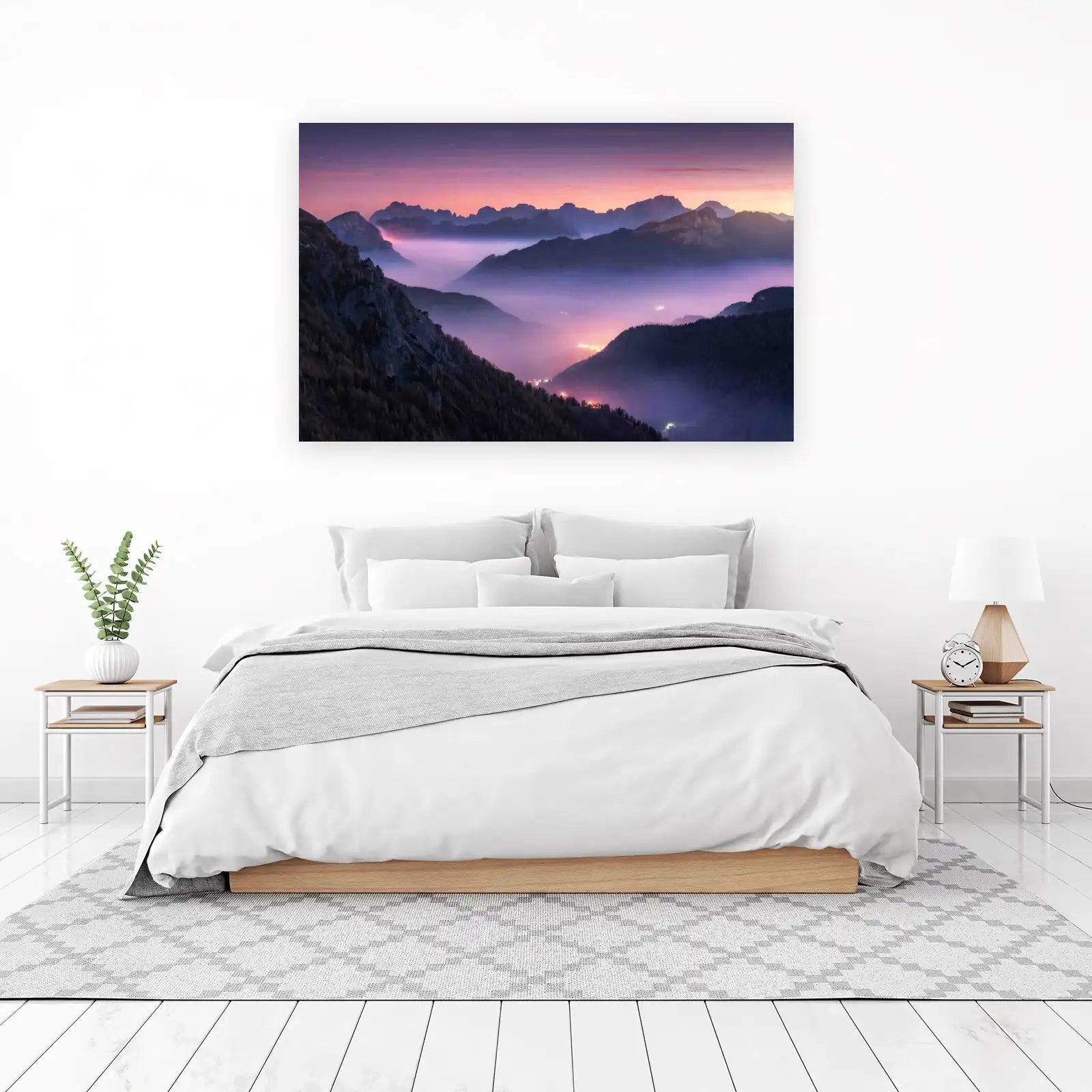 Misty Mountain Serenity Landscape Wall Art