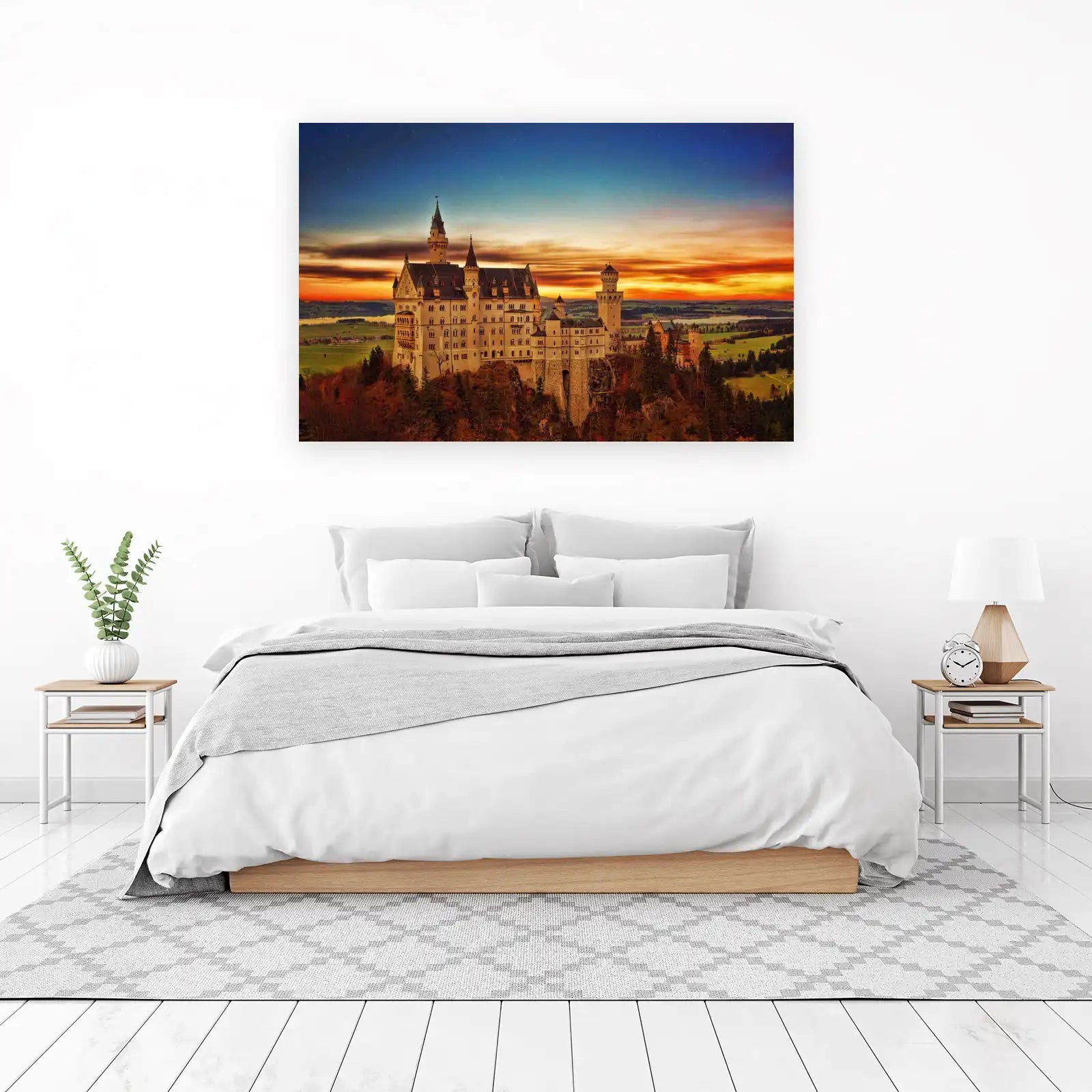 Bavarian Dream Castle Sunset Wall Art