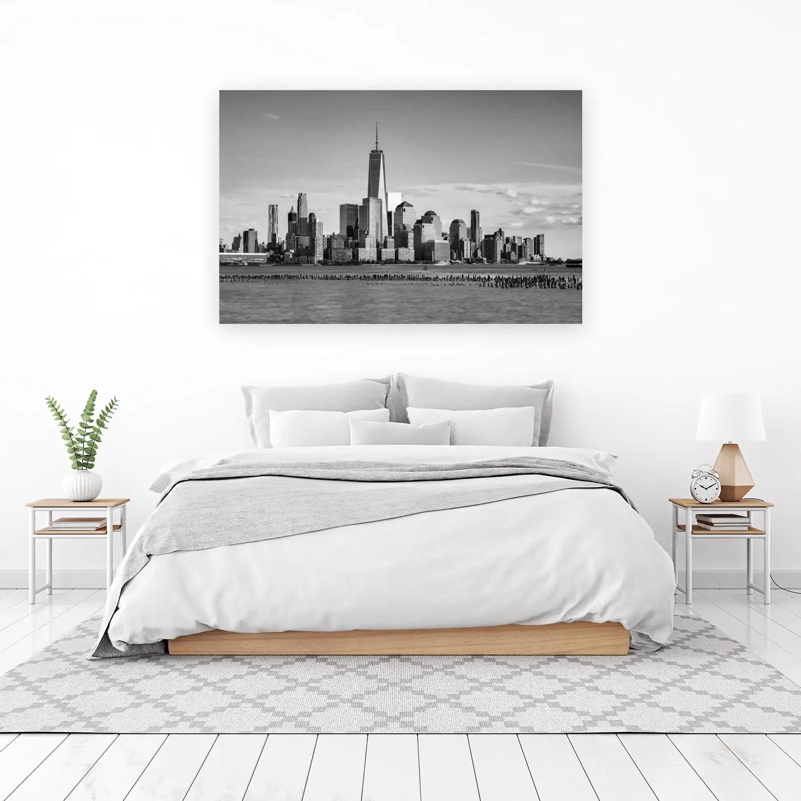 Iconic NYC Skyline Black & White Wall Art