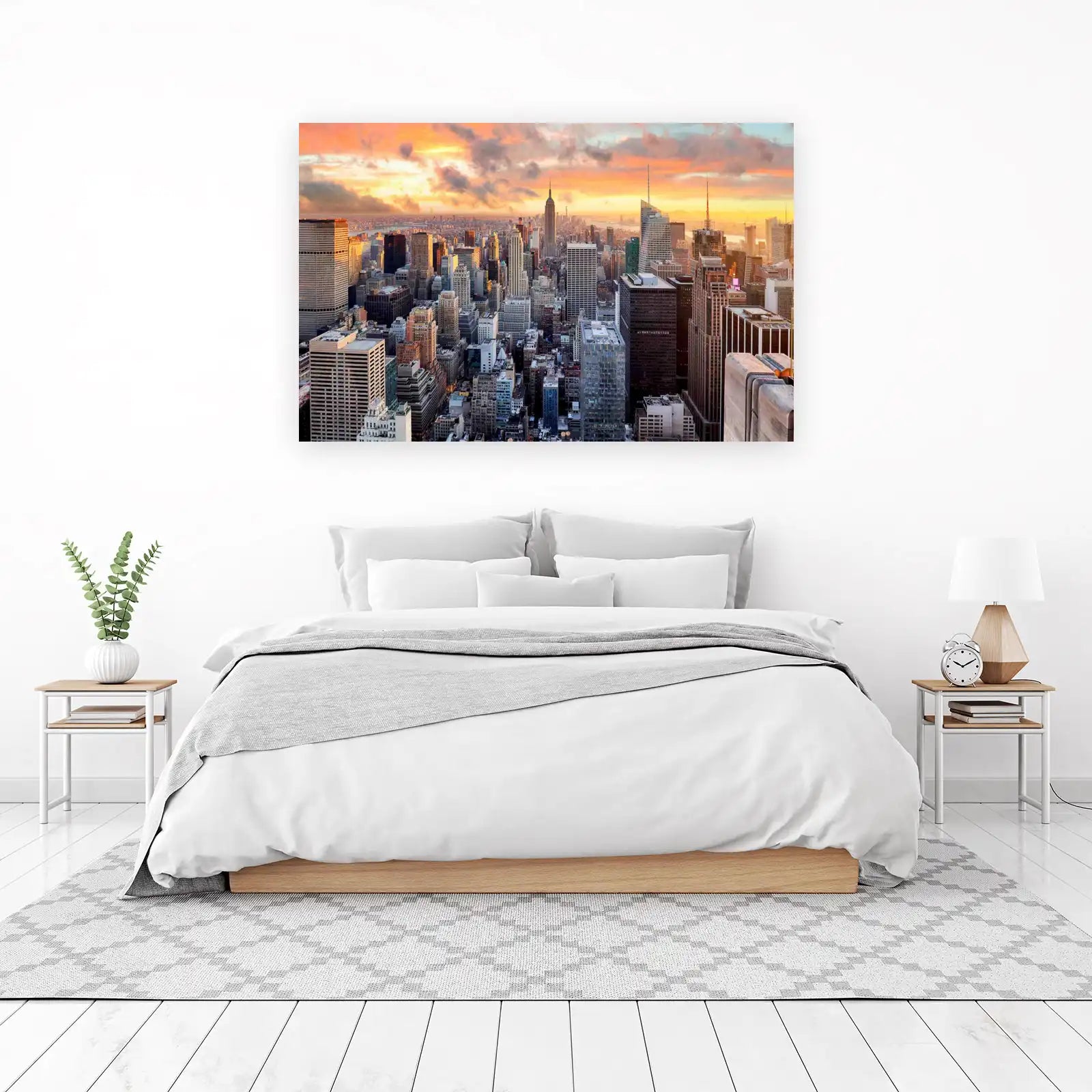 New York City Skyline Sunset Wall Art