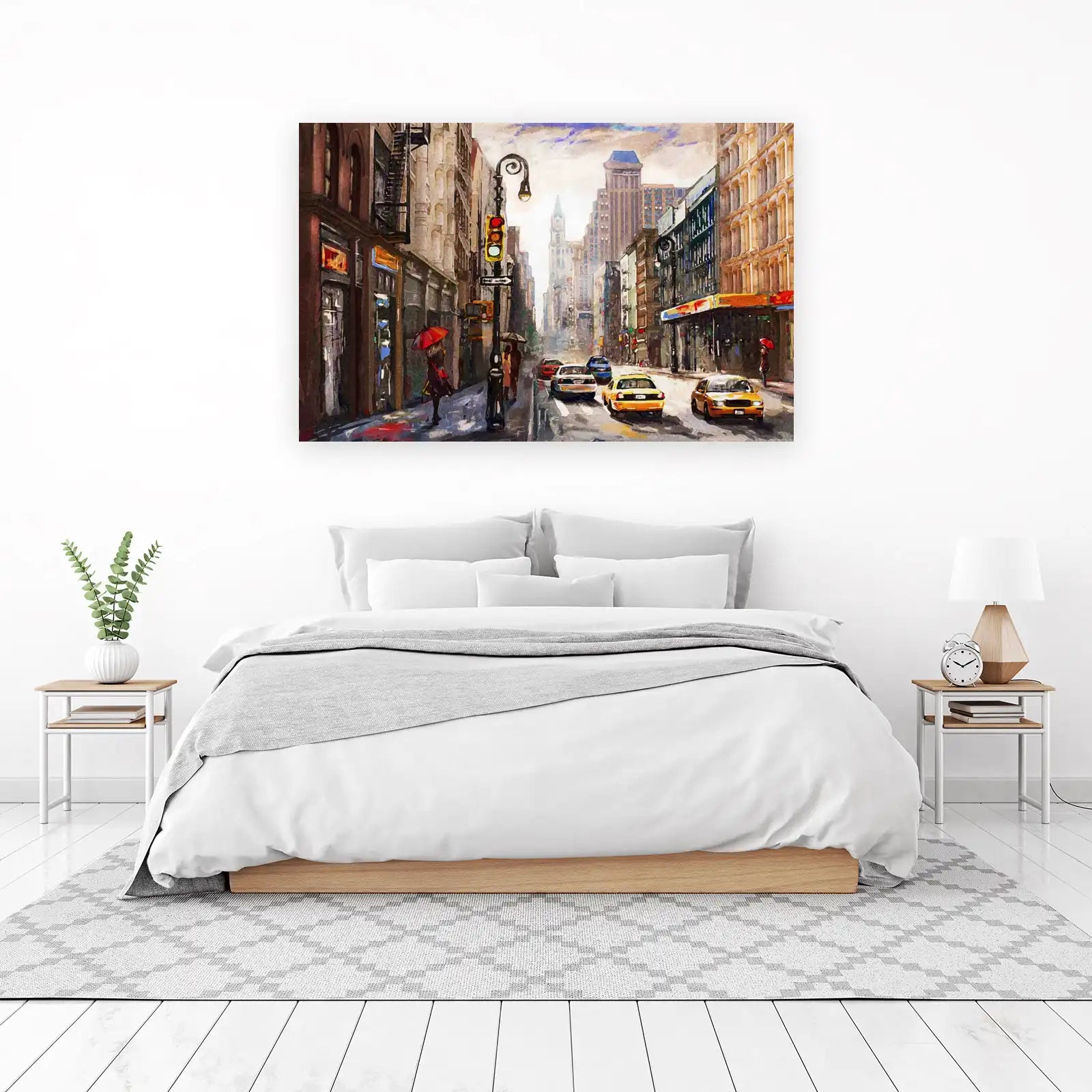 New York Rainy Day Street Scene Wall Art