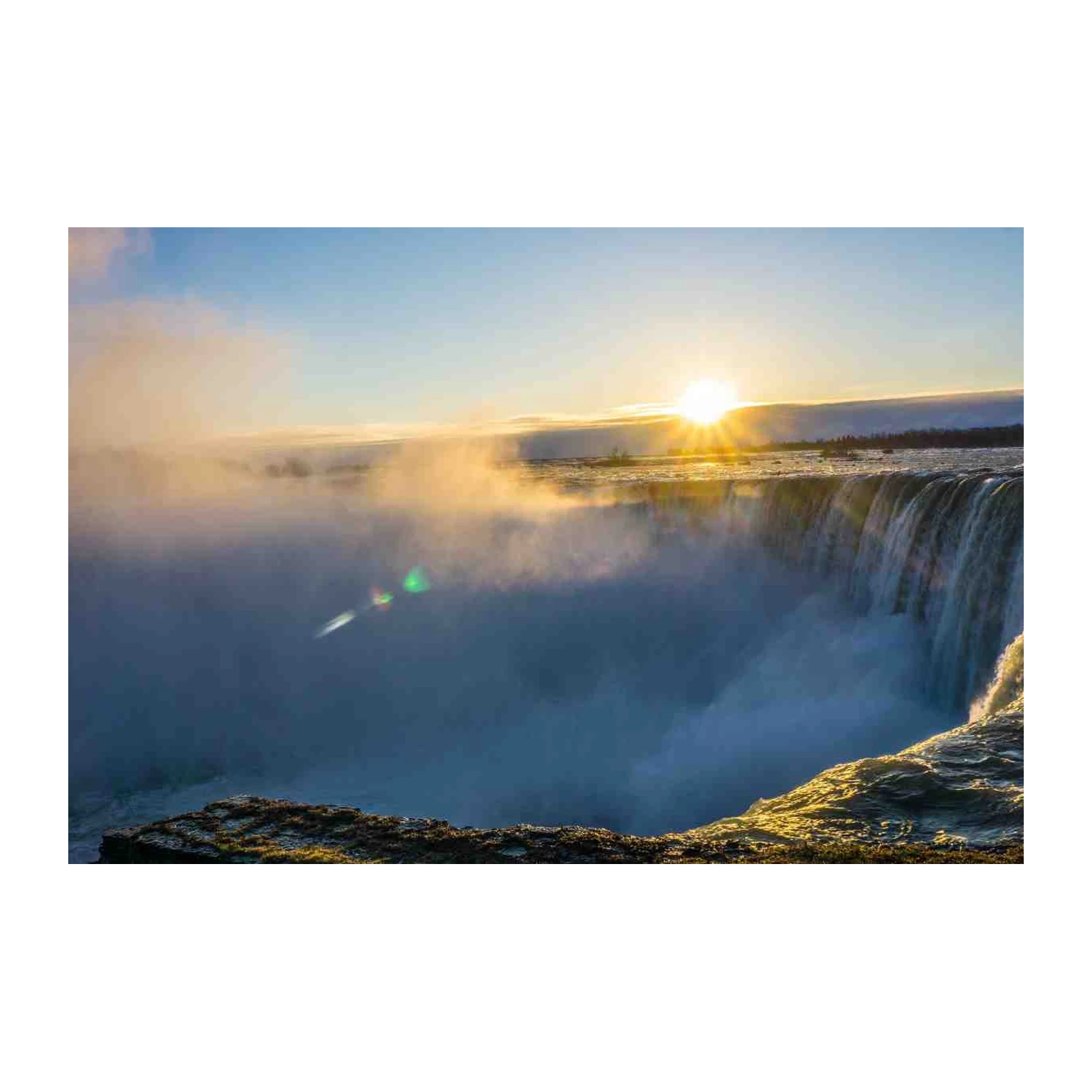 Majestic Waterfall Sunset Wall Art