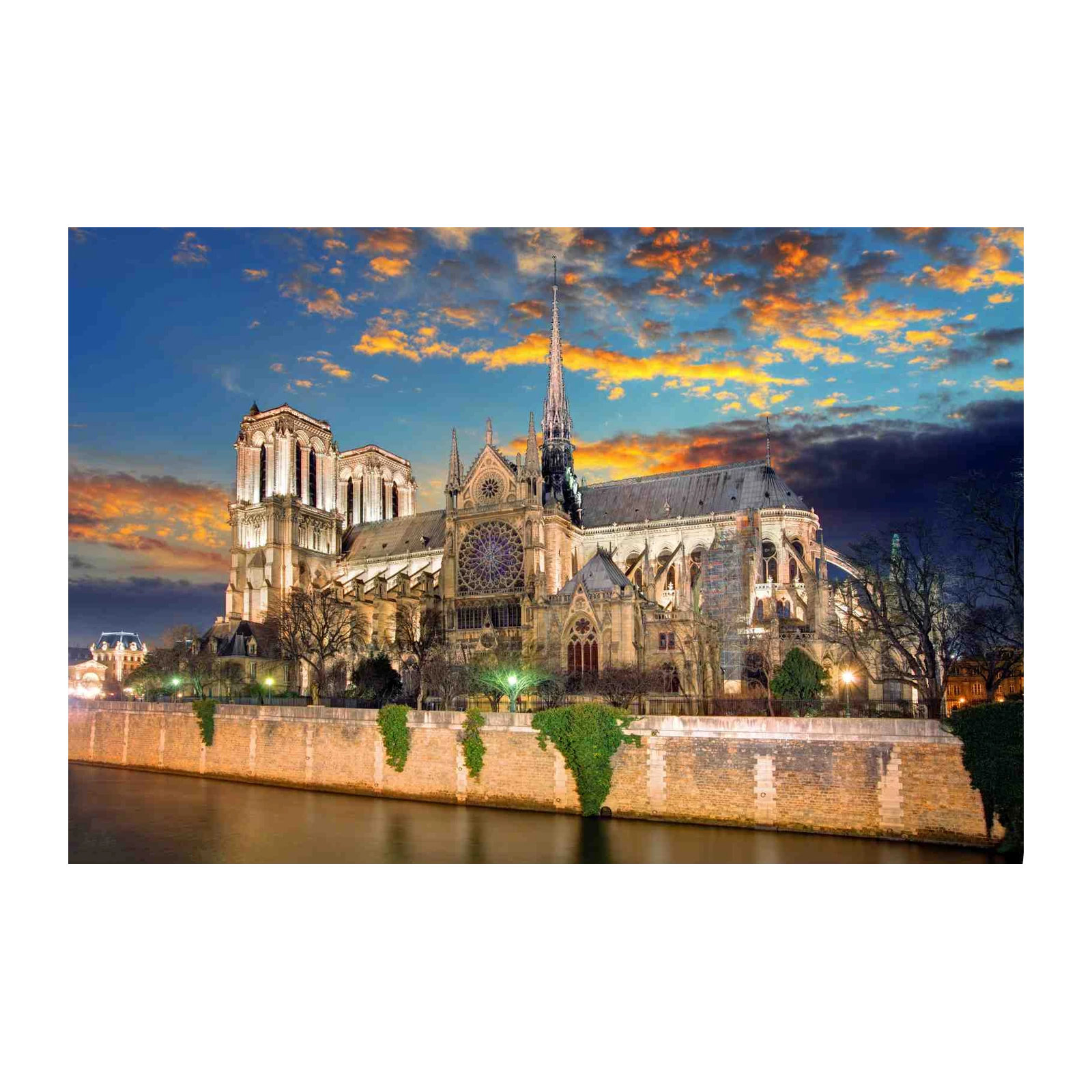 Parisian Cathedral Sunset Wall Art