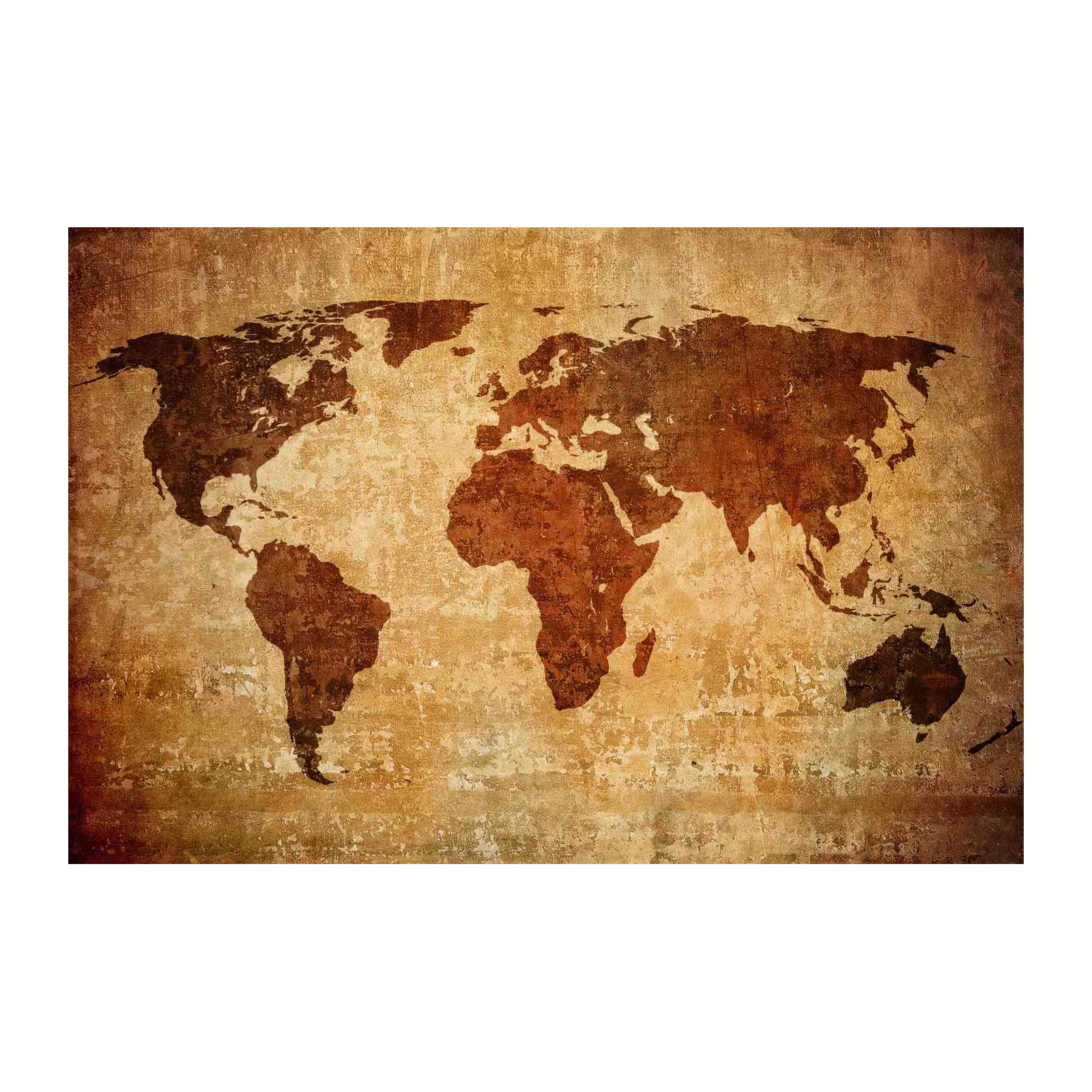 Vintage World Map Wall Art - Retro Travel Art