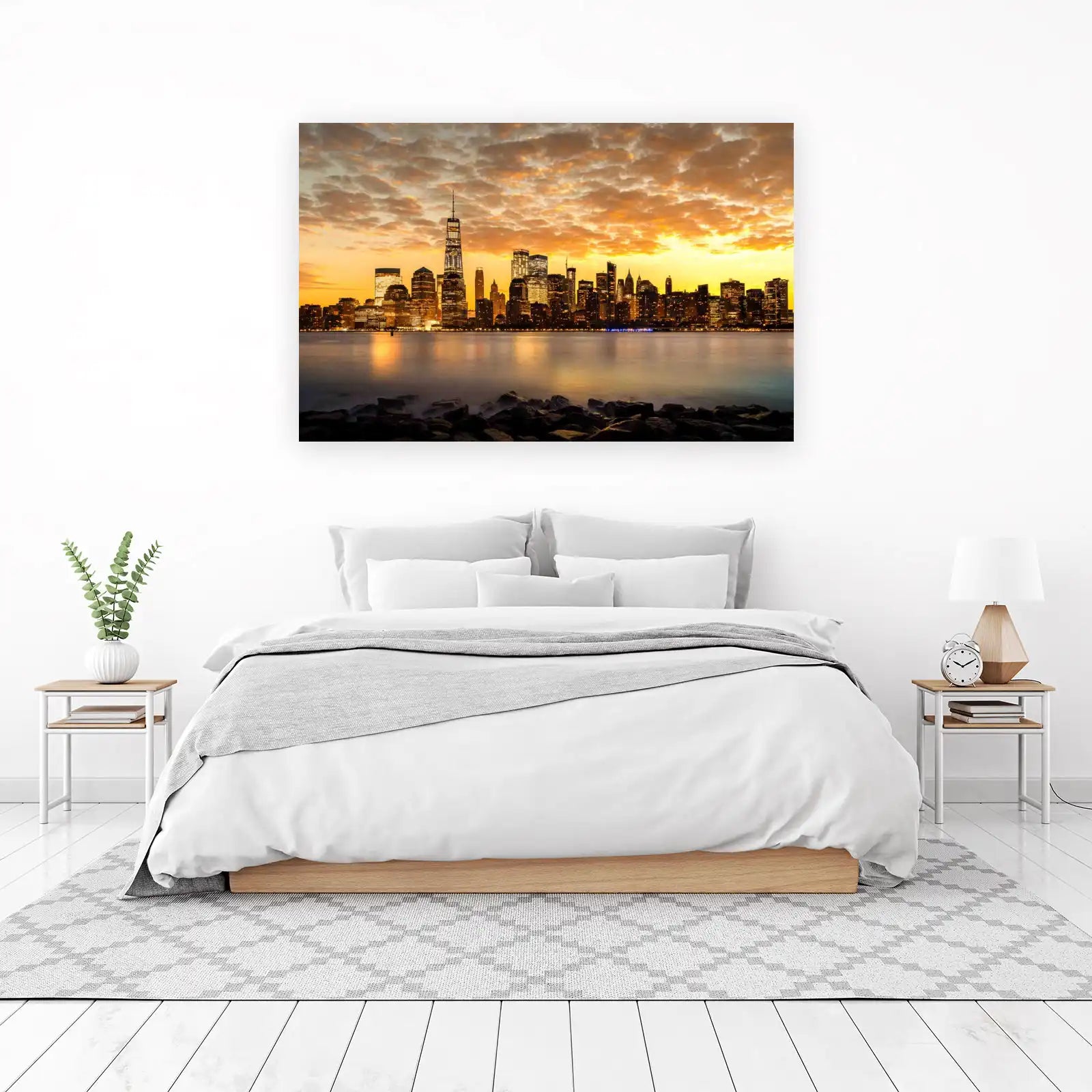 New York City Skyline Sunset Wall Art