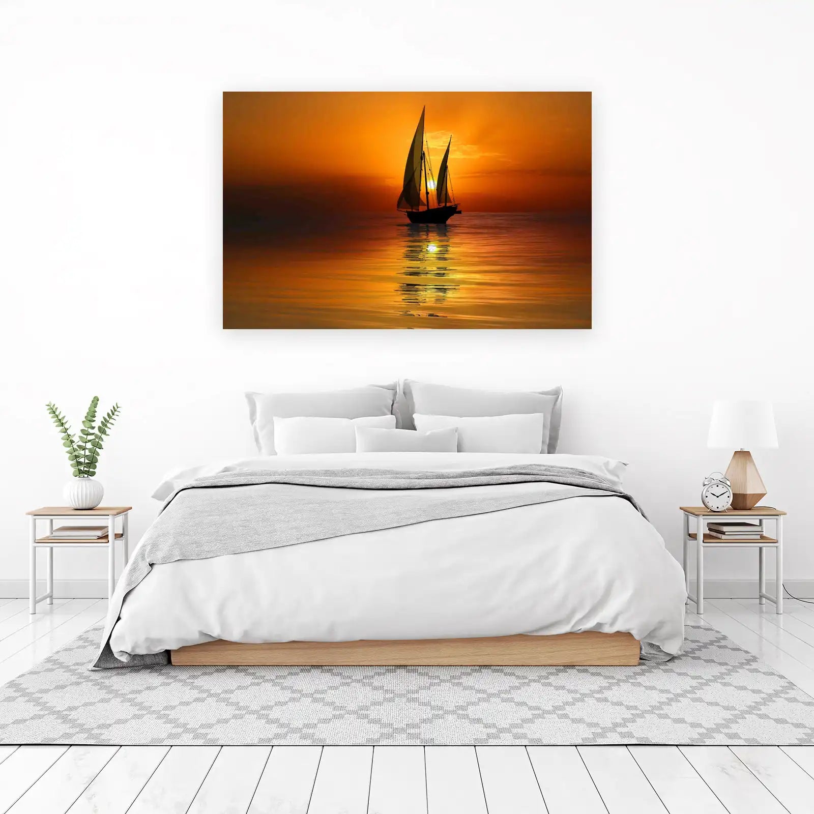 Sunset Sailboat Serenity Wall Art