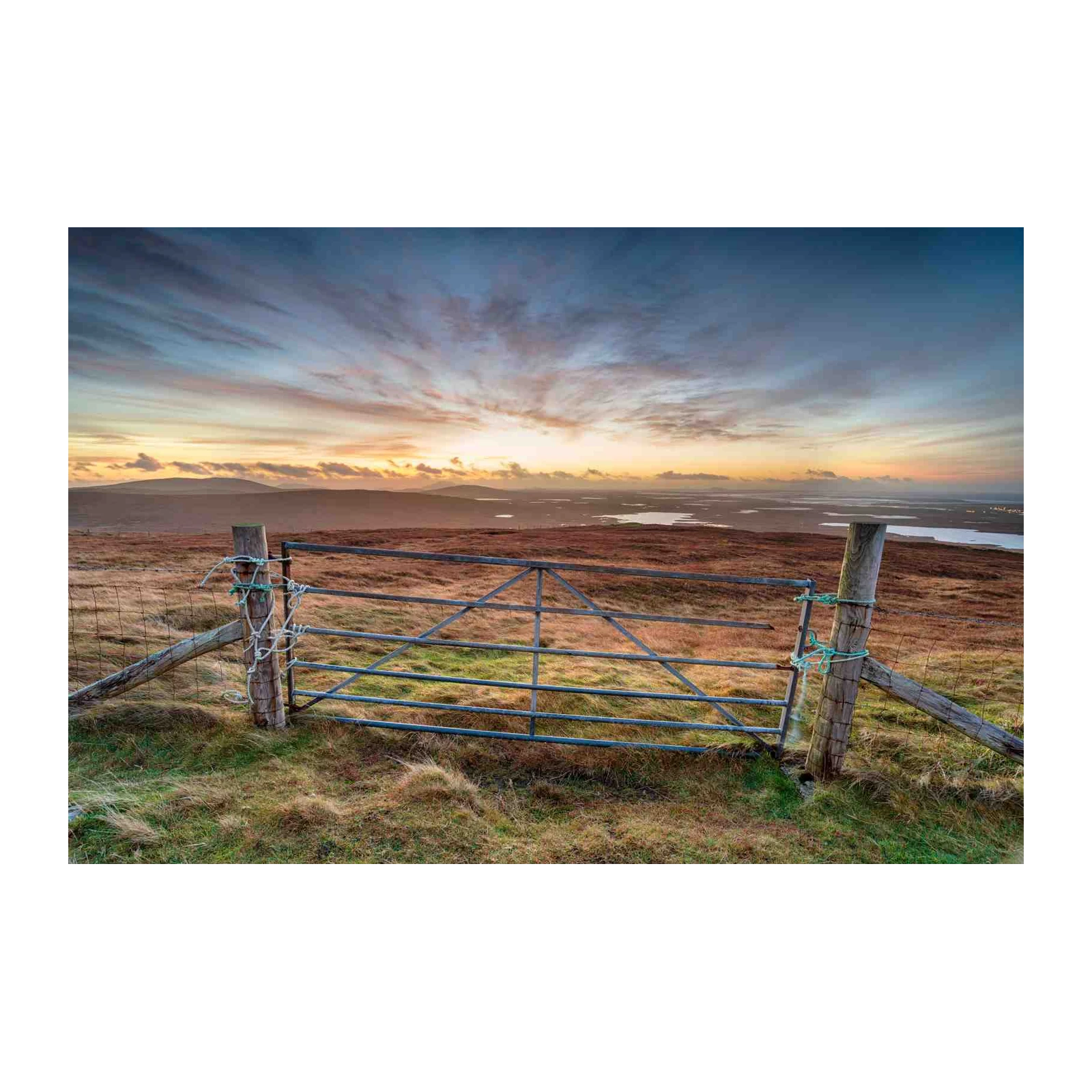Irish Landscape Gate Sunset Wall Art