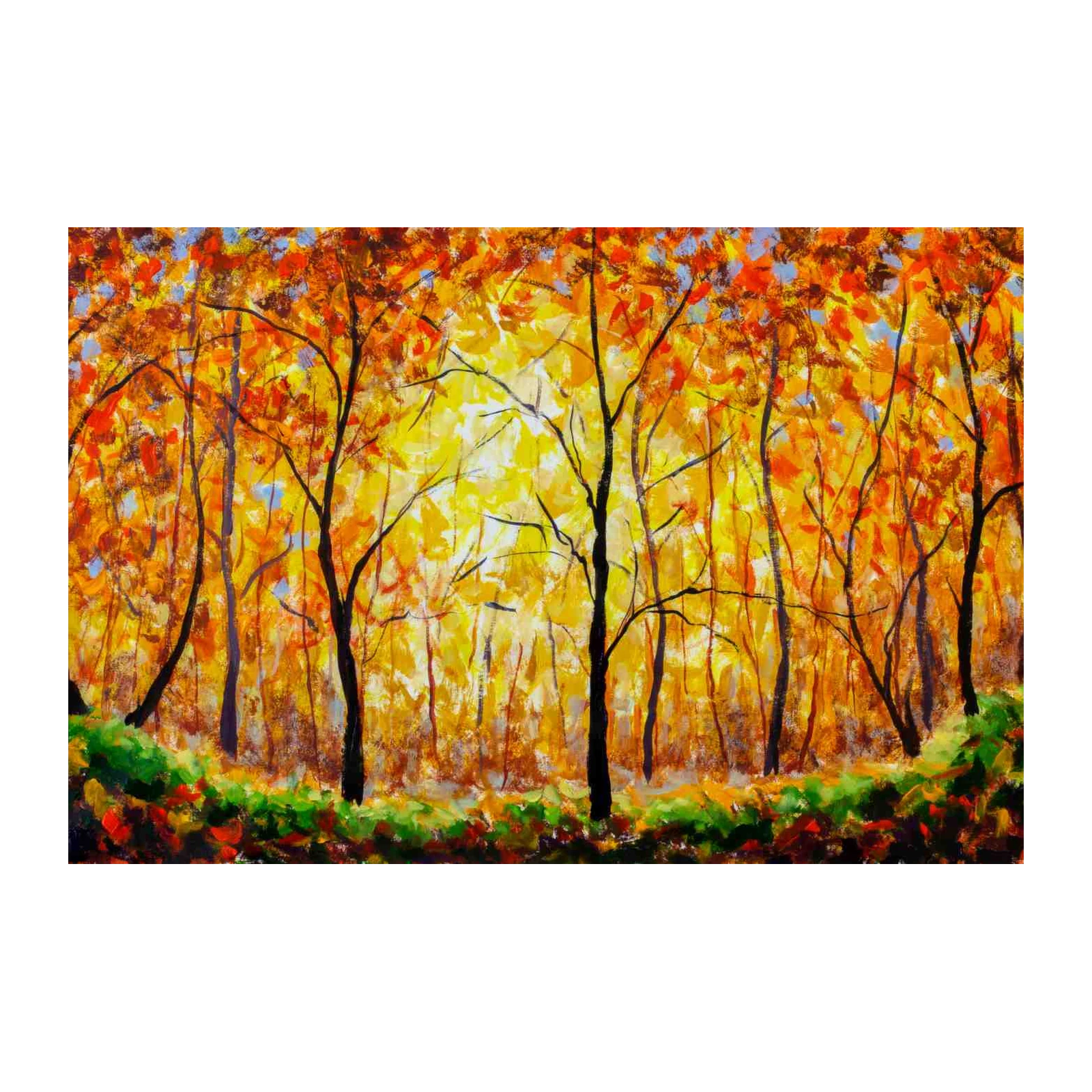 Vibrant Autumn Forest Trees Wall Art