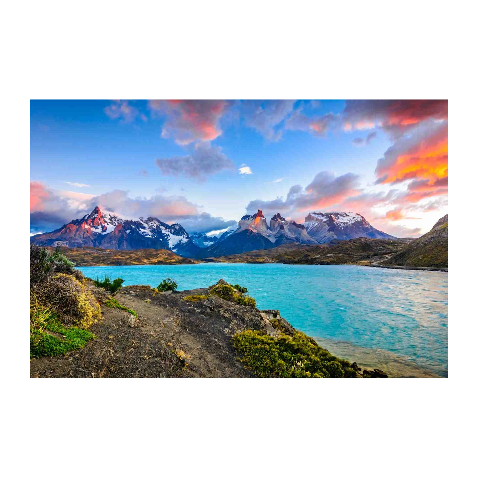 Patagonia Lake Mountain Sunrise Wall Art