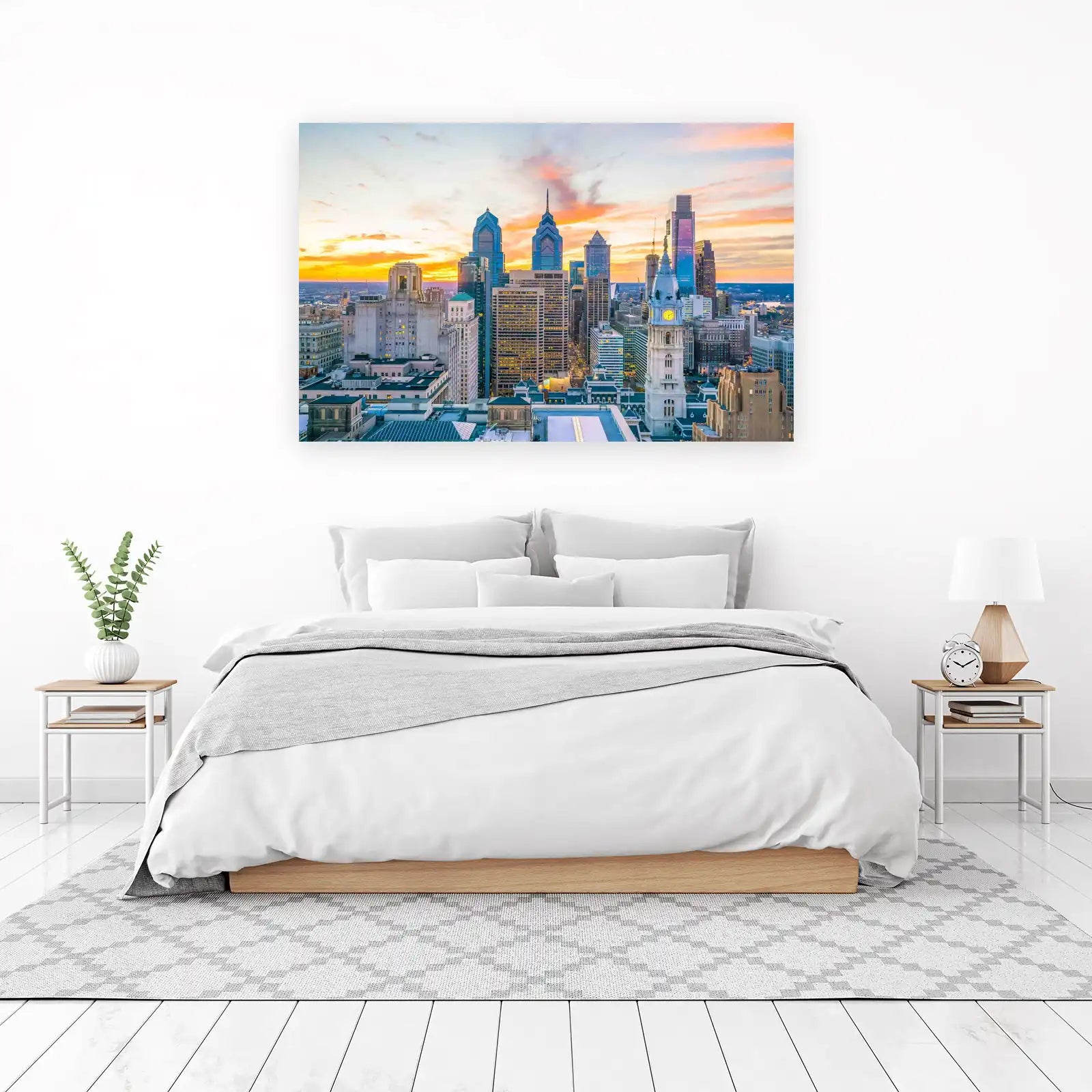 Philadelphia Skyline Sunset Wall Art