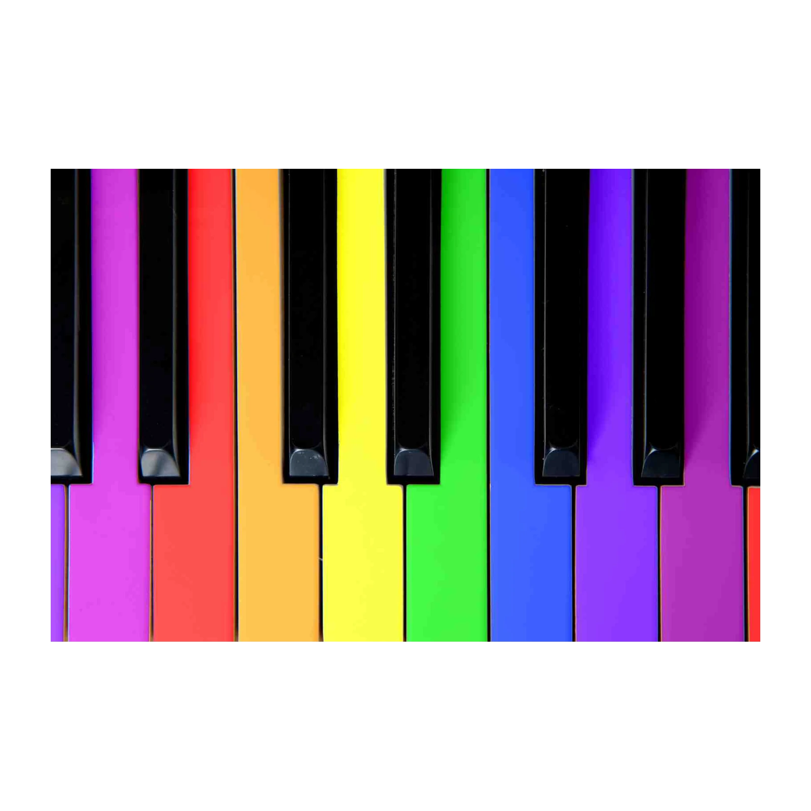 Vibrant Rainbow Piano Keys Wall Art