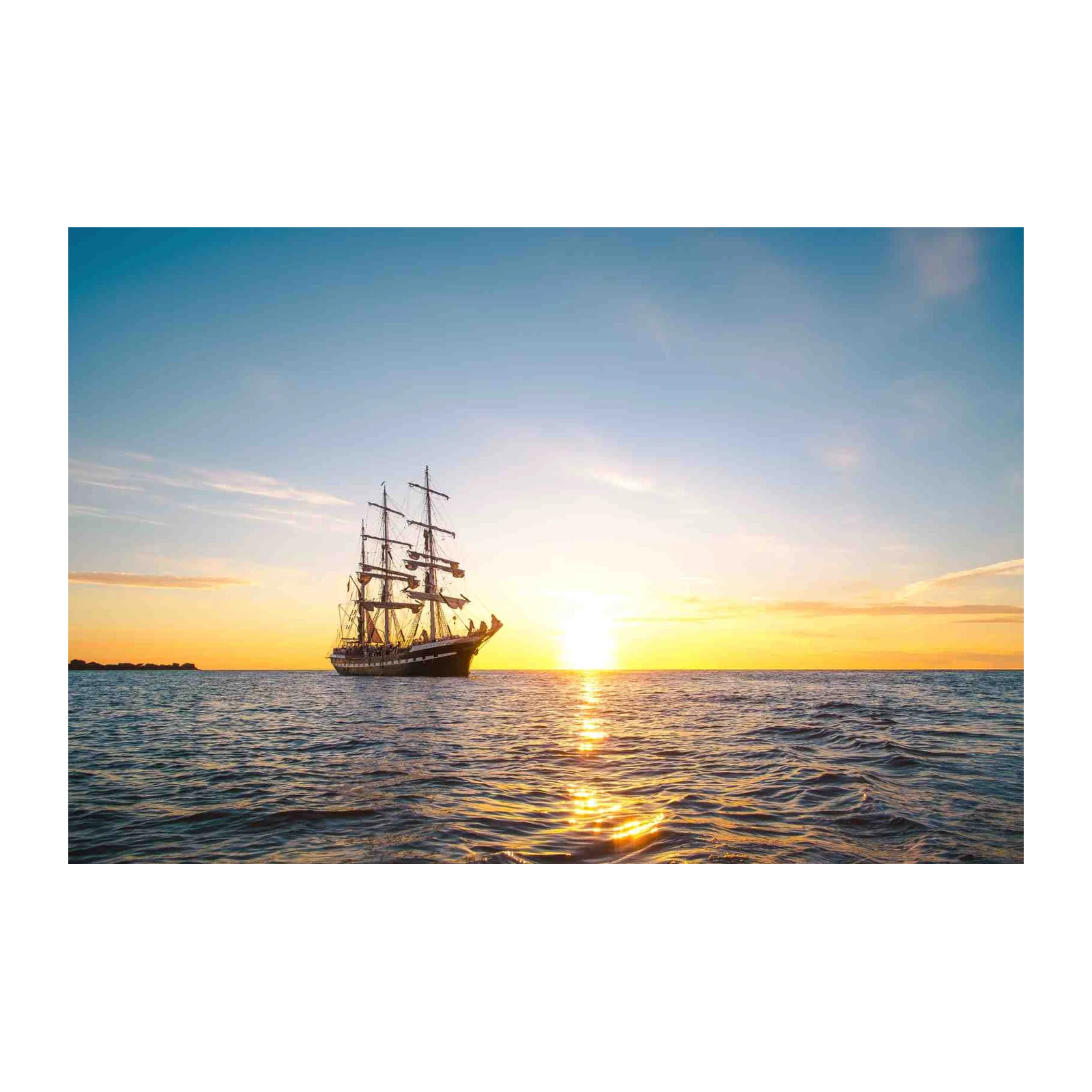 Majestic Tall Ship Sunset Wall Art