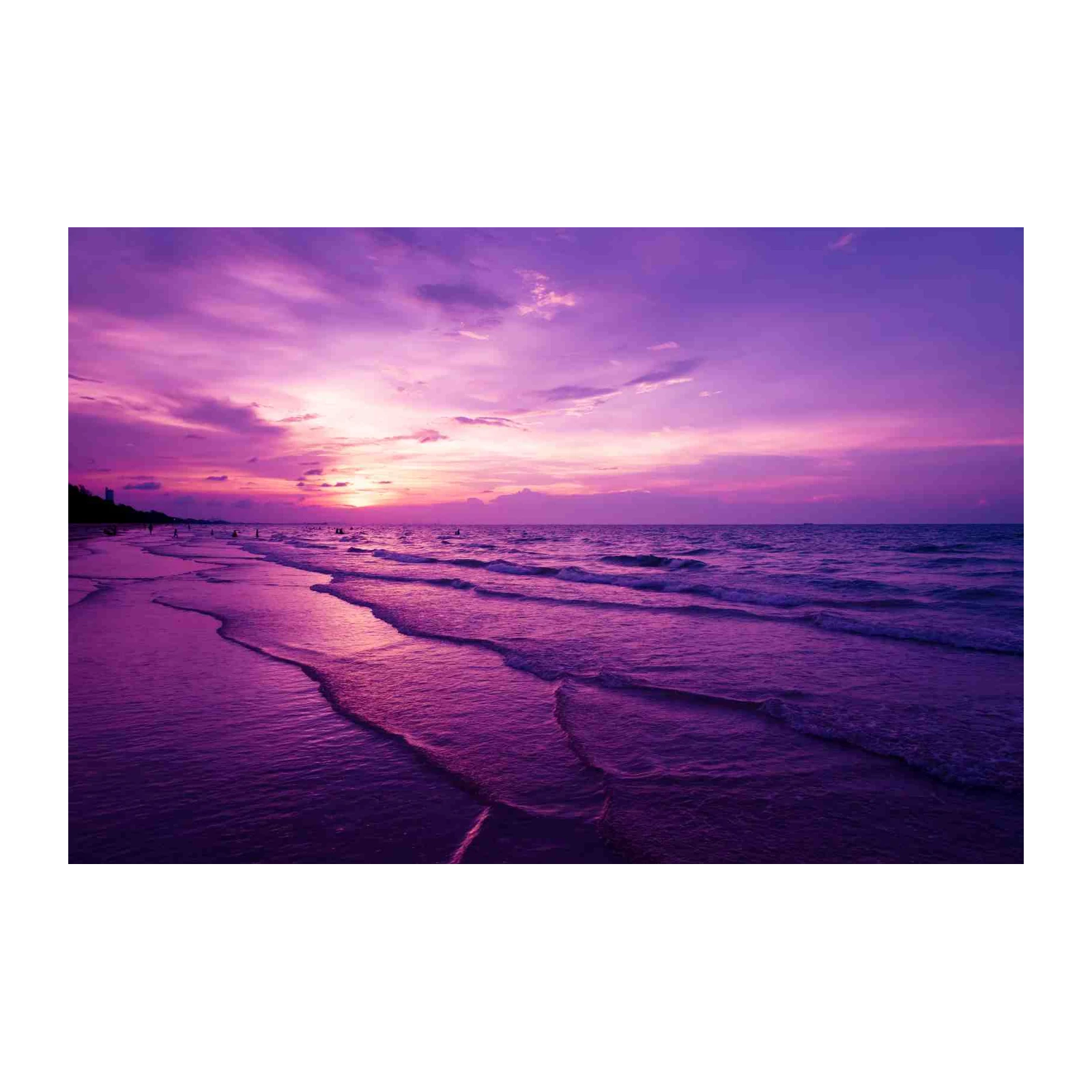 Vibrant Purple Beach Sunset Wall Art