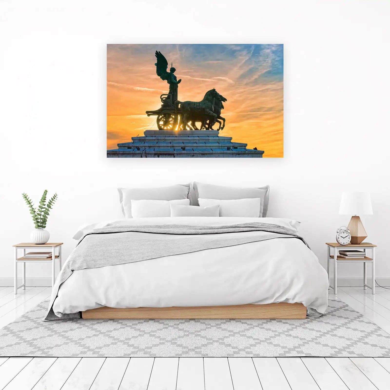 Majestic Angel Chariot Sunset Wall Art