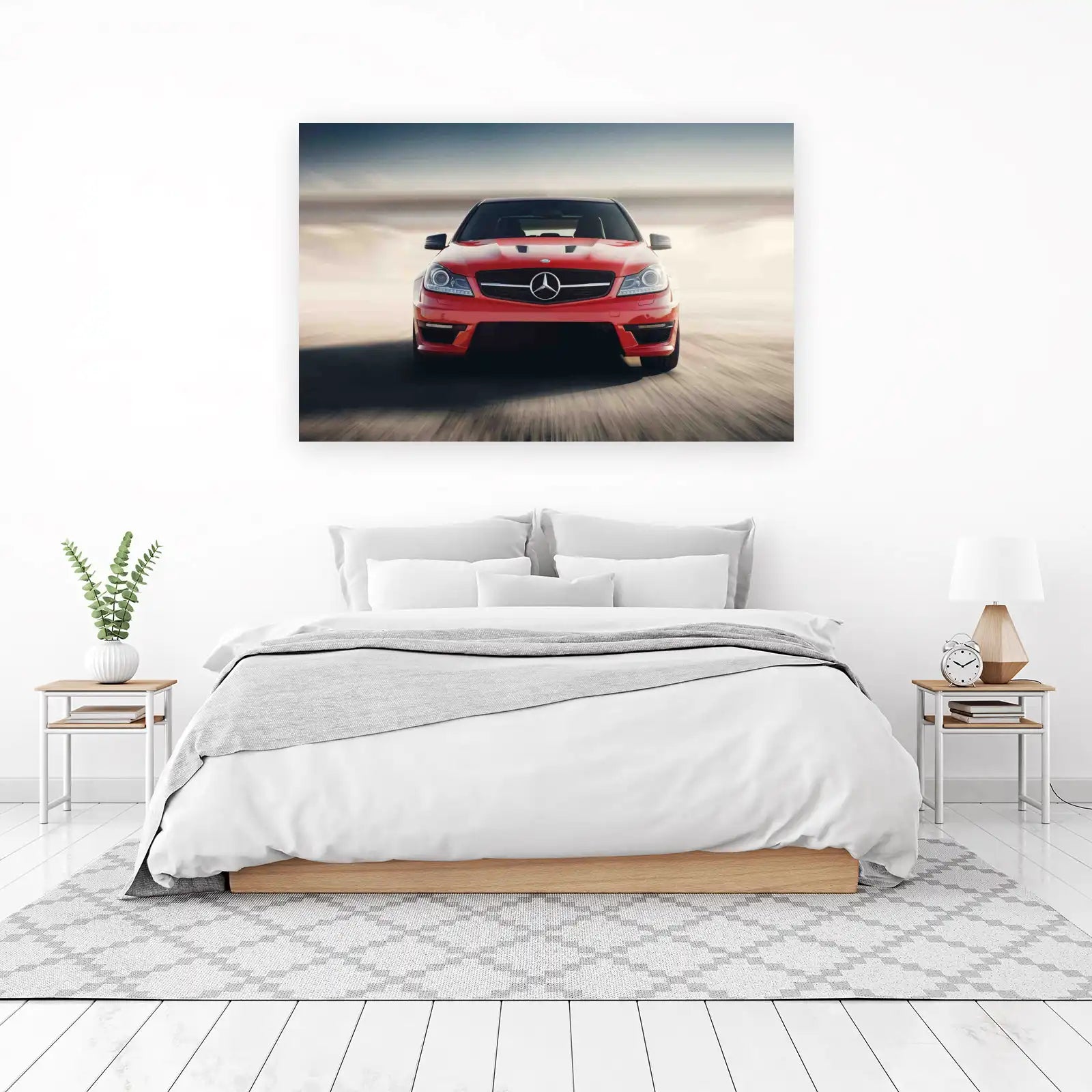 Dynamic Red Mercedes Wall Art - Luxury Car Art