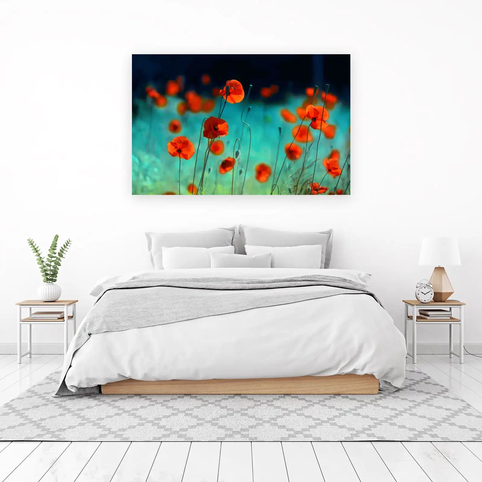 Vibrant Red Poppies Field Wall Art