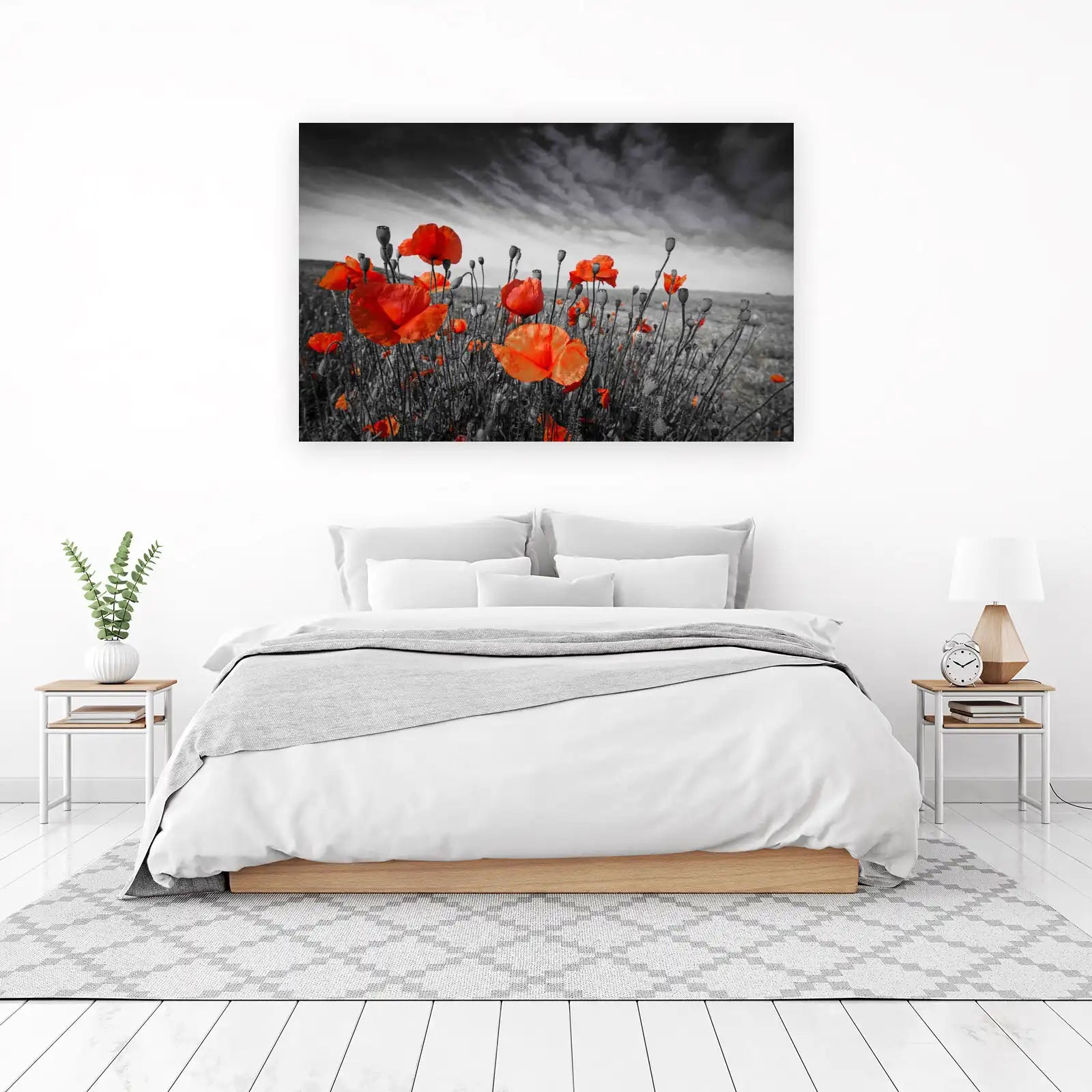 Vibrant Red Poppy Field Wall Art