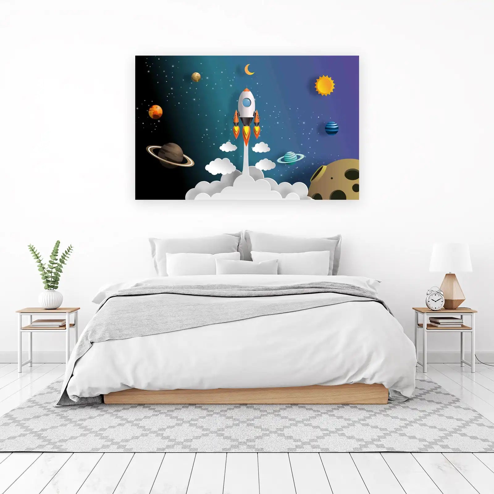 Galactic Adventure Rocket Wall Art