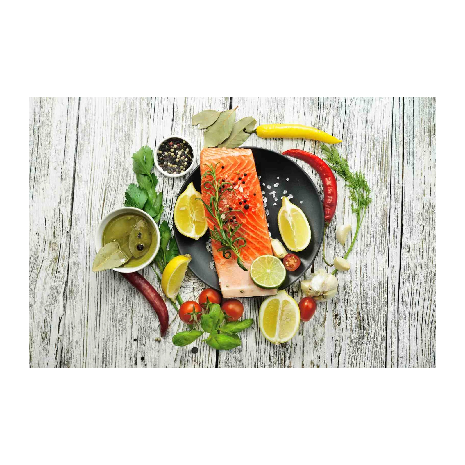 Fresh Salmon Ingredients Wall Art