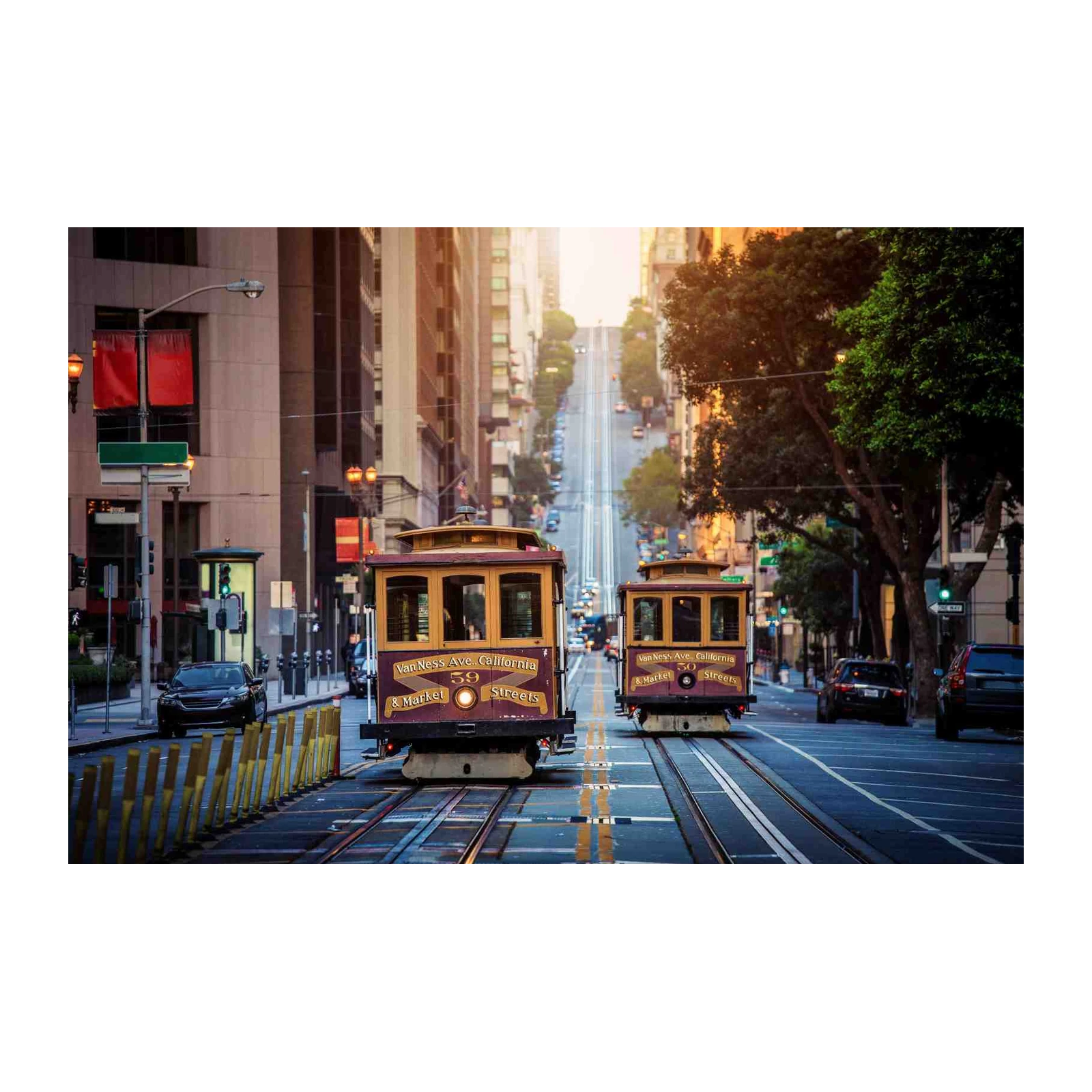 San Francisco Cable Car Street Scene Wall Art