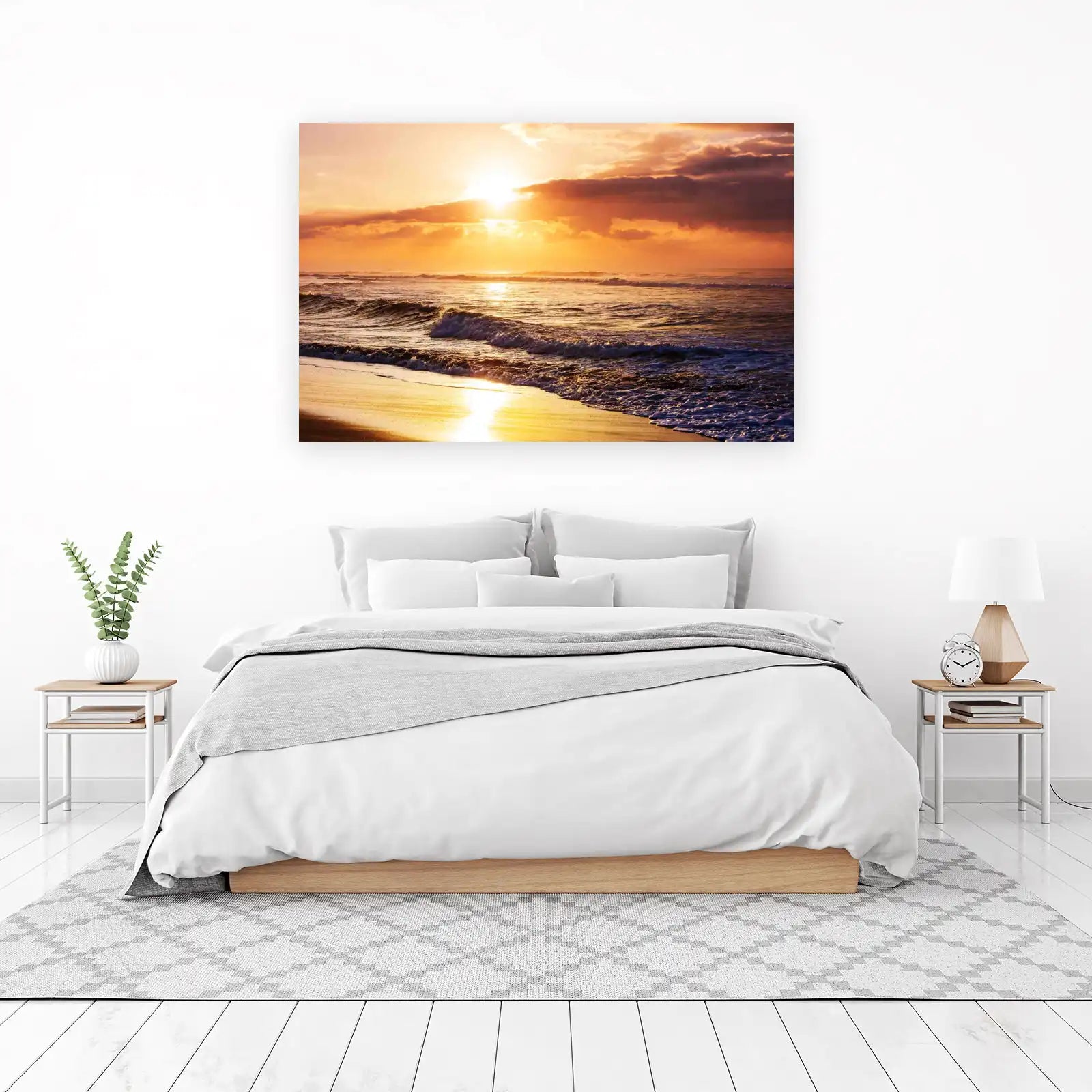 Serene Sunset Ocean Waves Wall Art