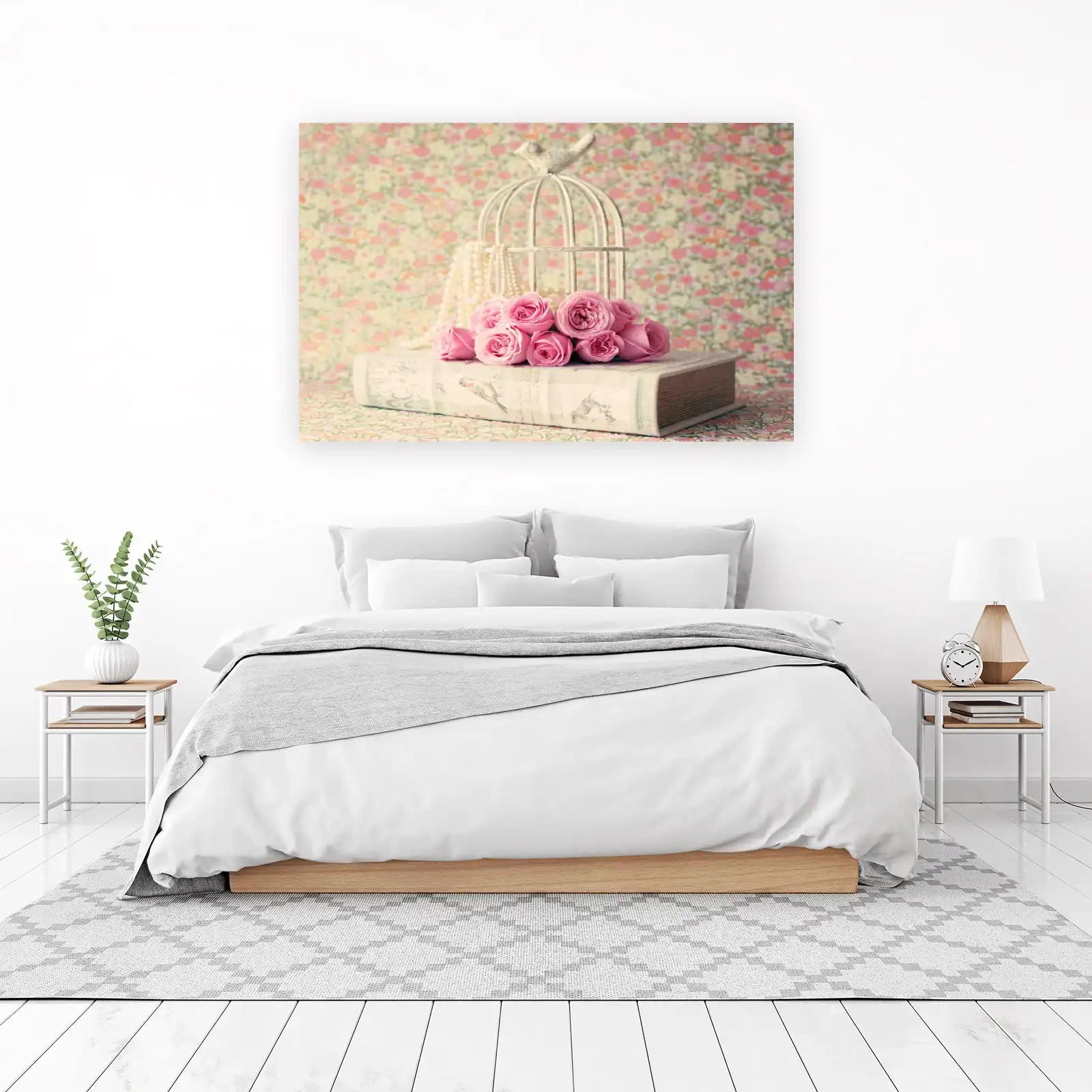 Shabby Chic Roses & Birdcage Wall Art