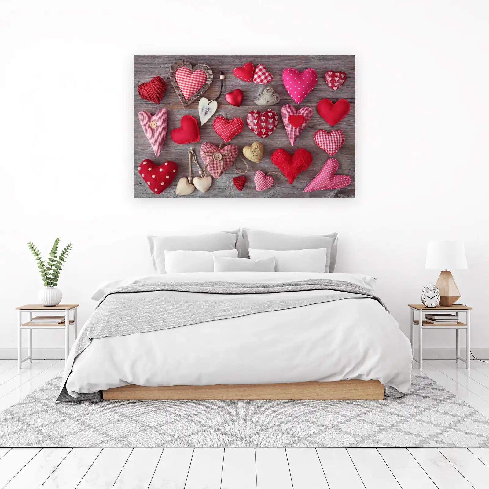 Romantic Red & Pink Hearts Valentine's Day Wall Art