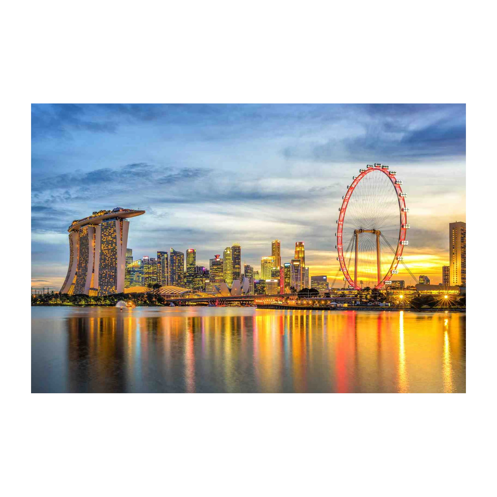 Singapore Skyline Cityscape Ferris Wheel Wall Art