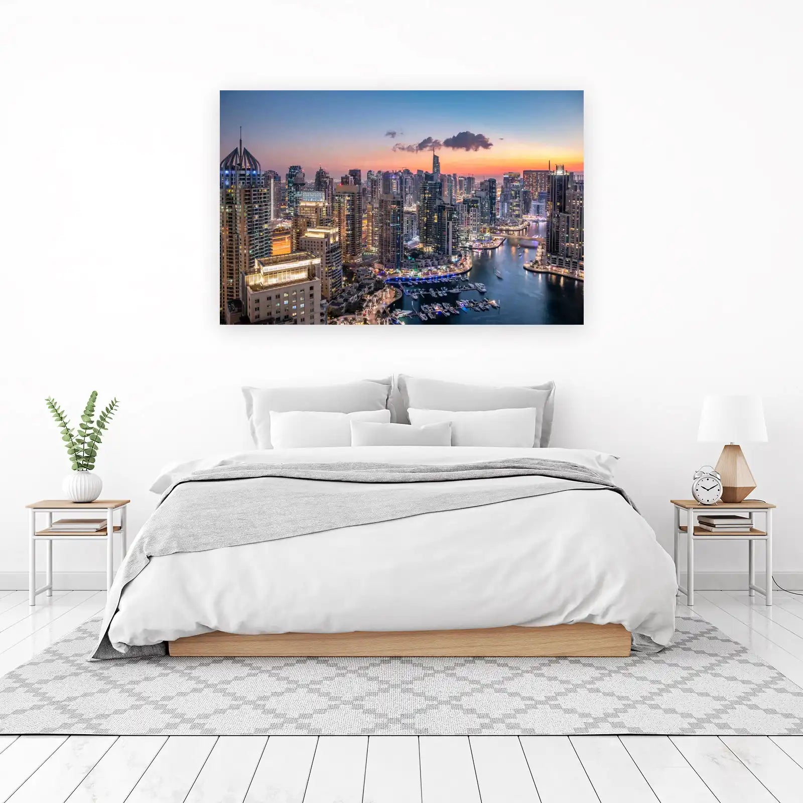 Dubai Skyline Marina Dusk Wall Art