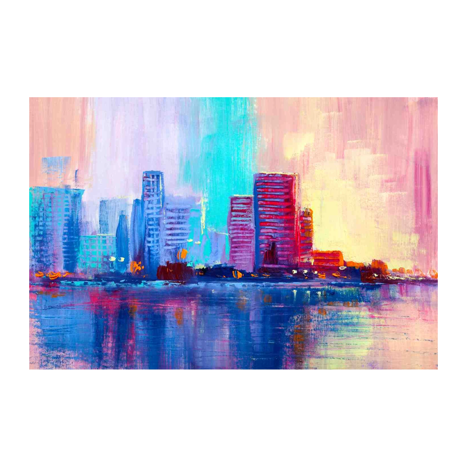 Vibrant Cityscape Abstract Wall Art