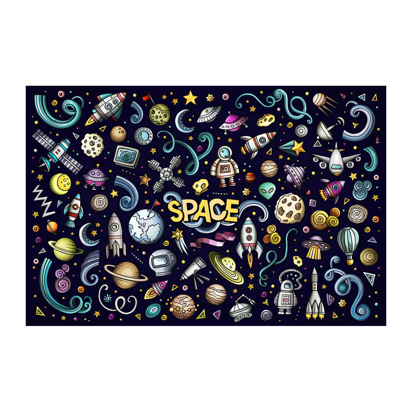 Whimsical Space Adventure Wall Art