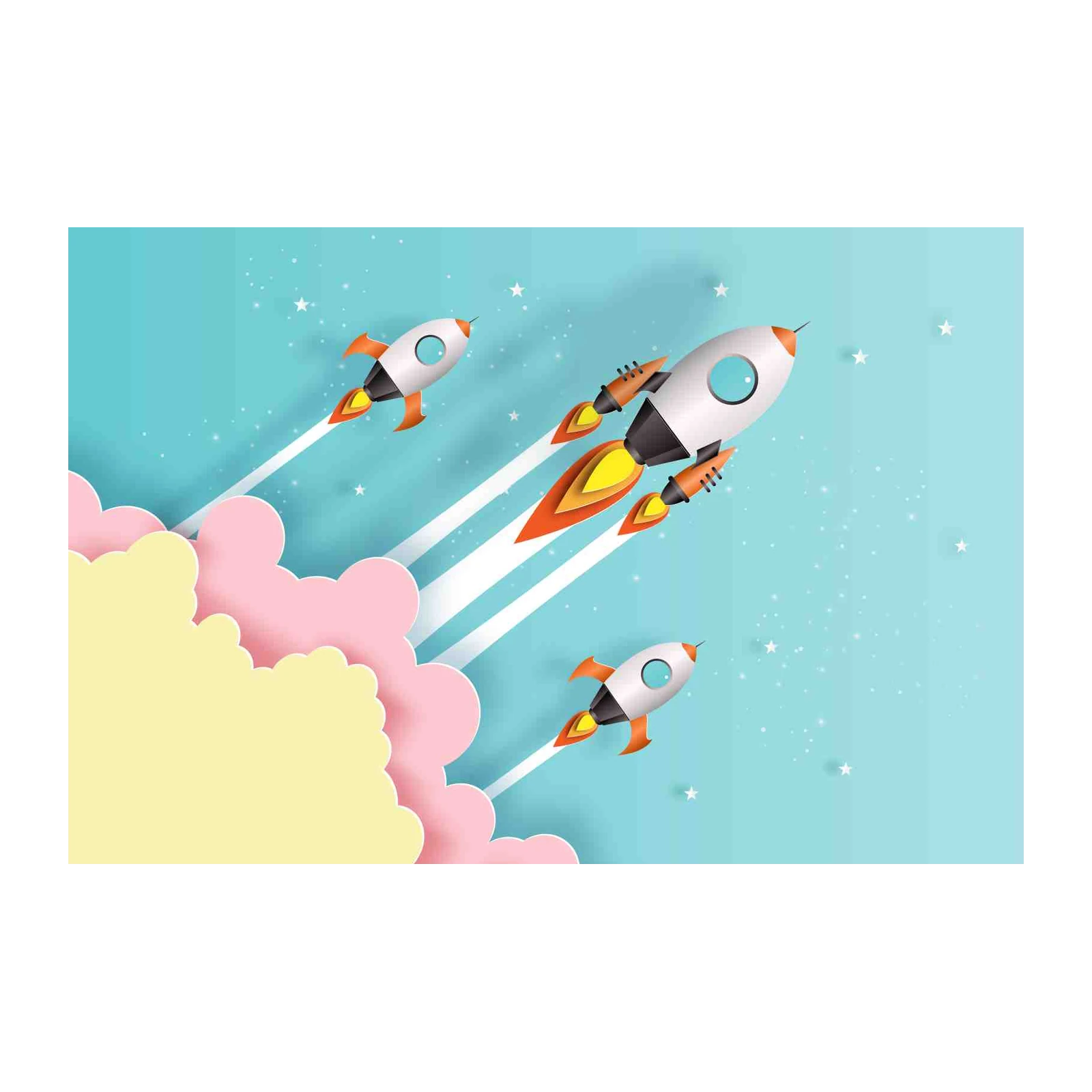 Blast Off Adventure Rocket Wall Art
