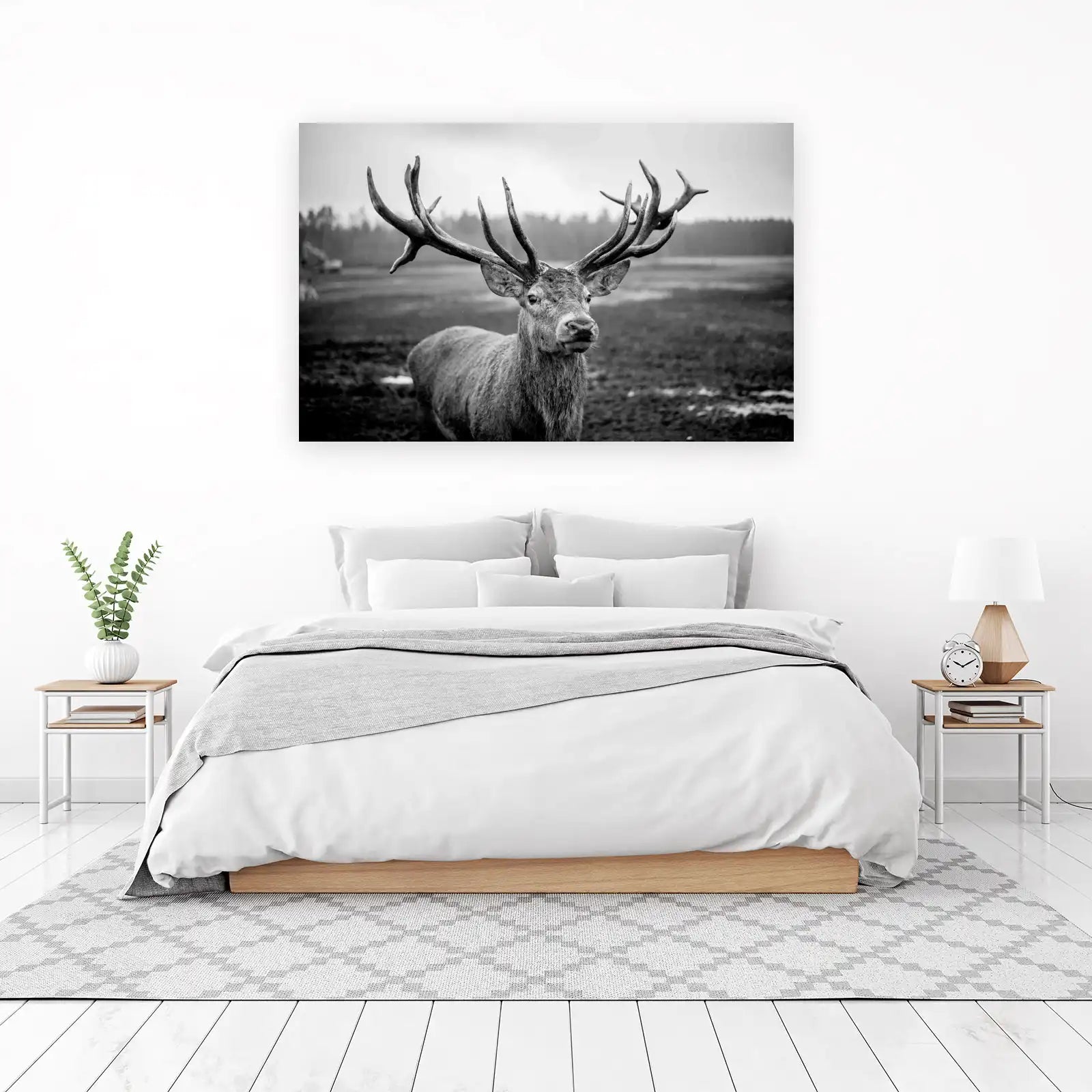 Majestic Stag B&W Wildlife Wall Art