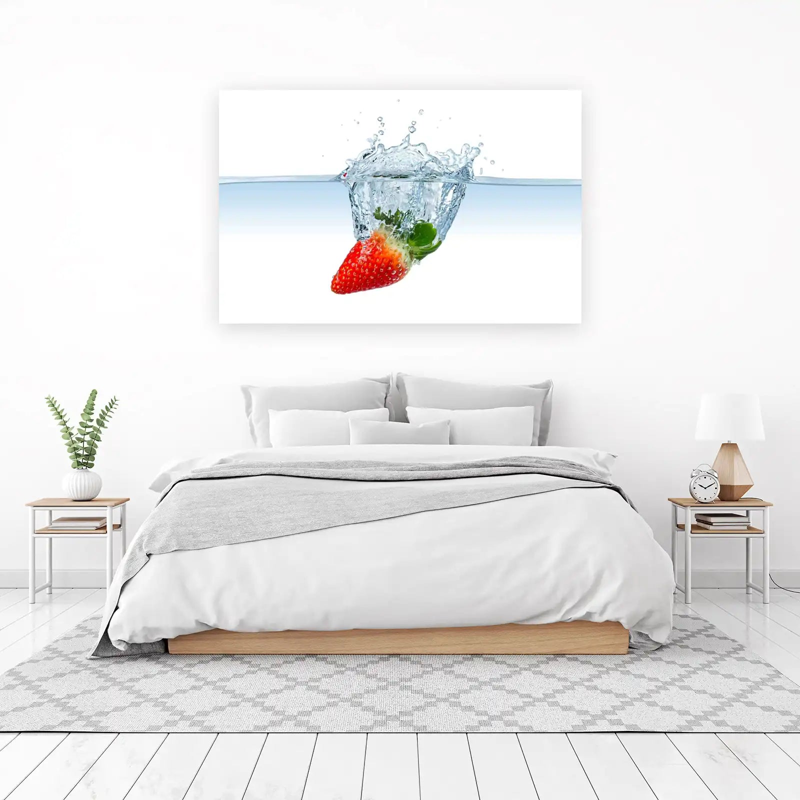 Juicy Strawberry Splash Wall Art