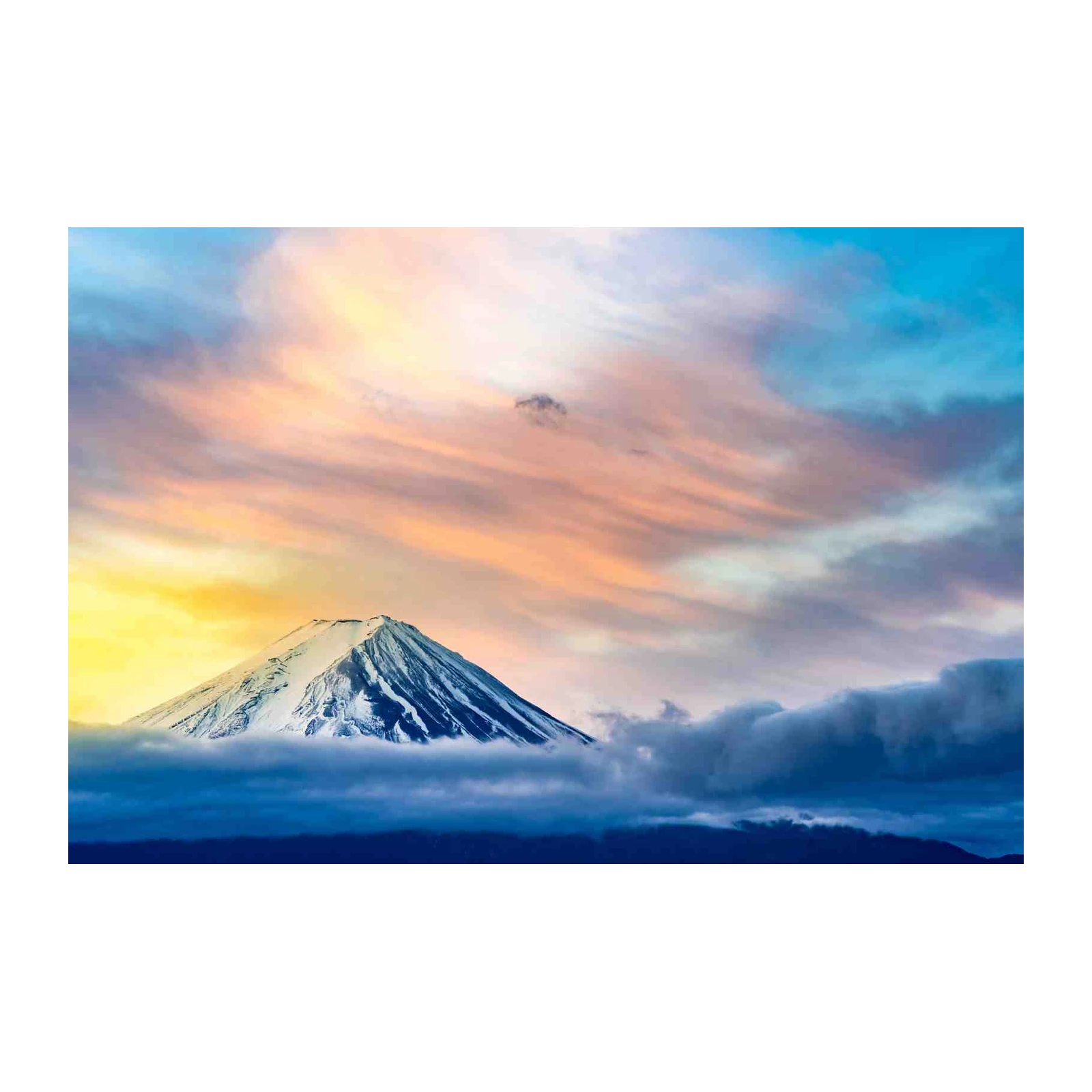 Majestic Mt. Fuji Sunrise Wall Art - Serene Japanese Art