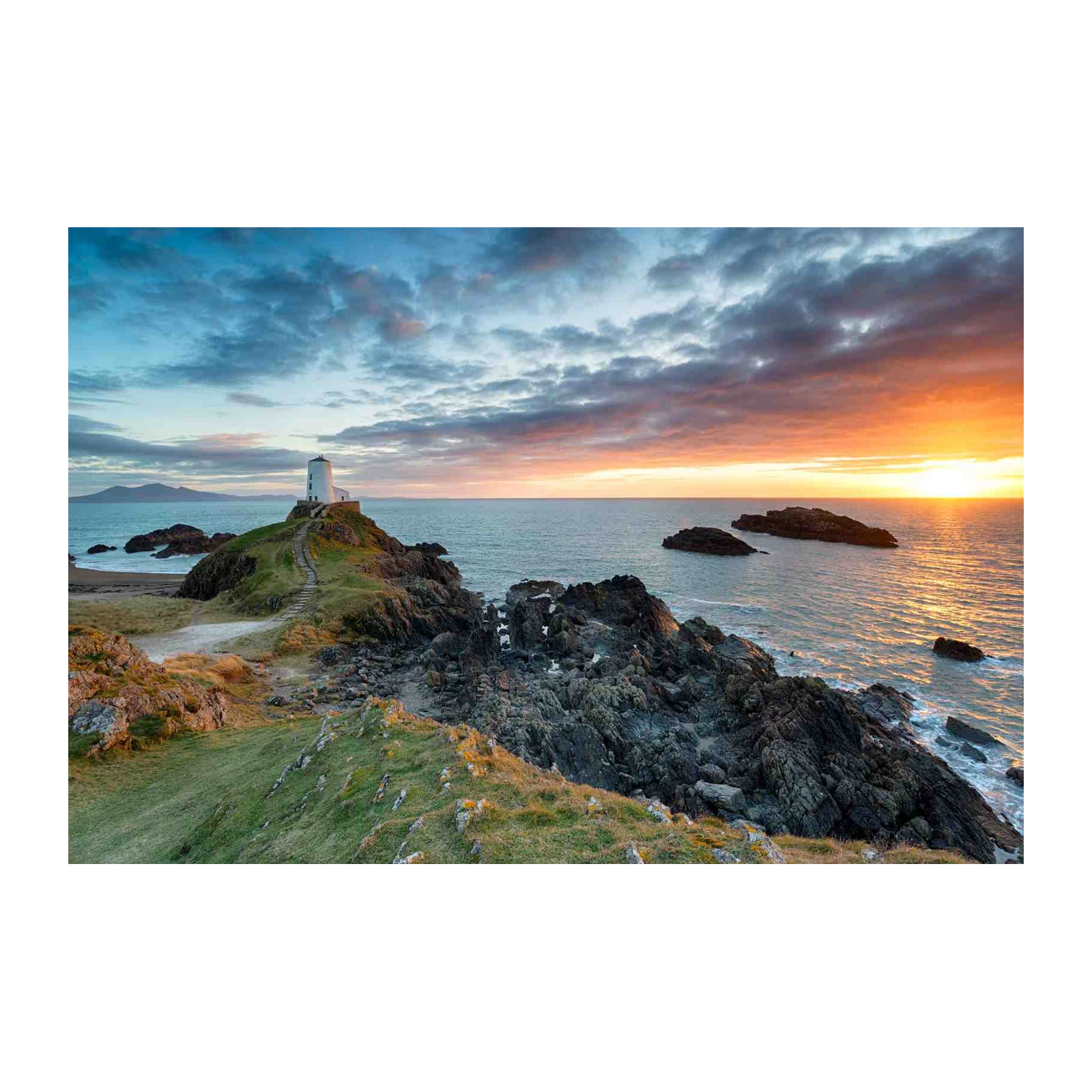 Lighthouse Sunset Seascape Wall Art