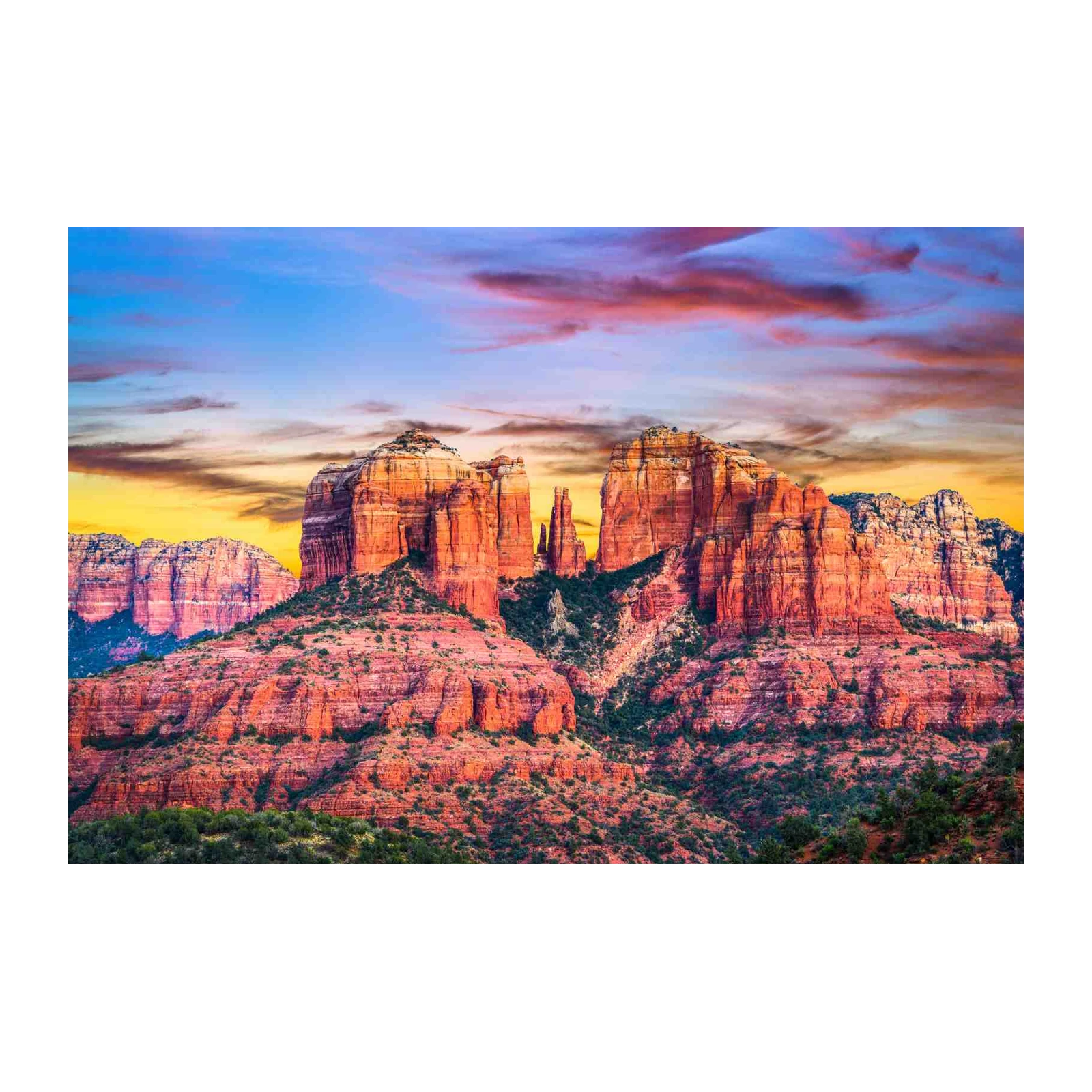 Majestic Sedona Red Rocks Sunset Wall Art