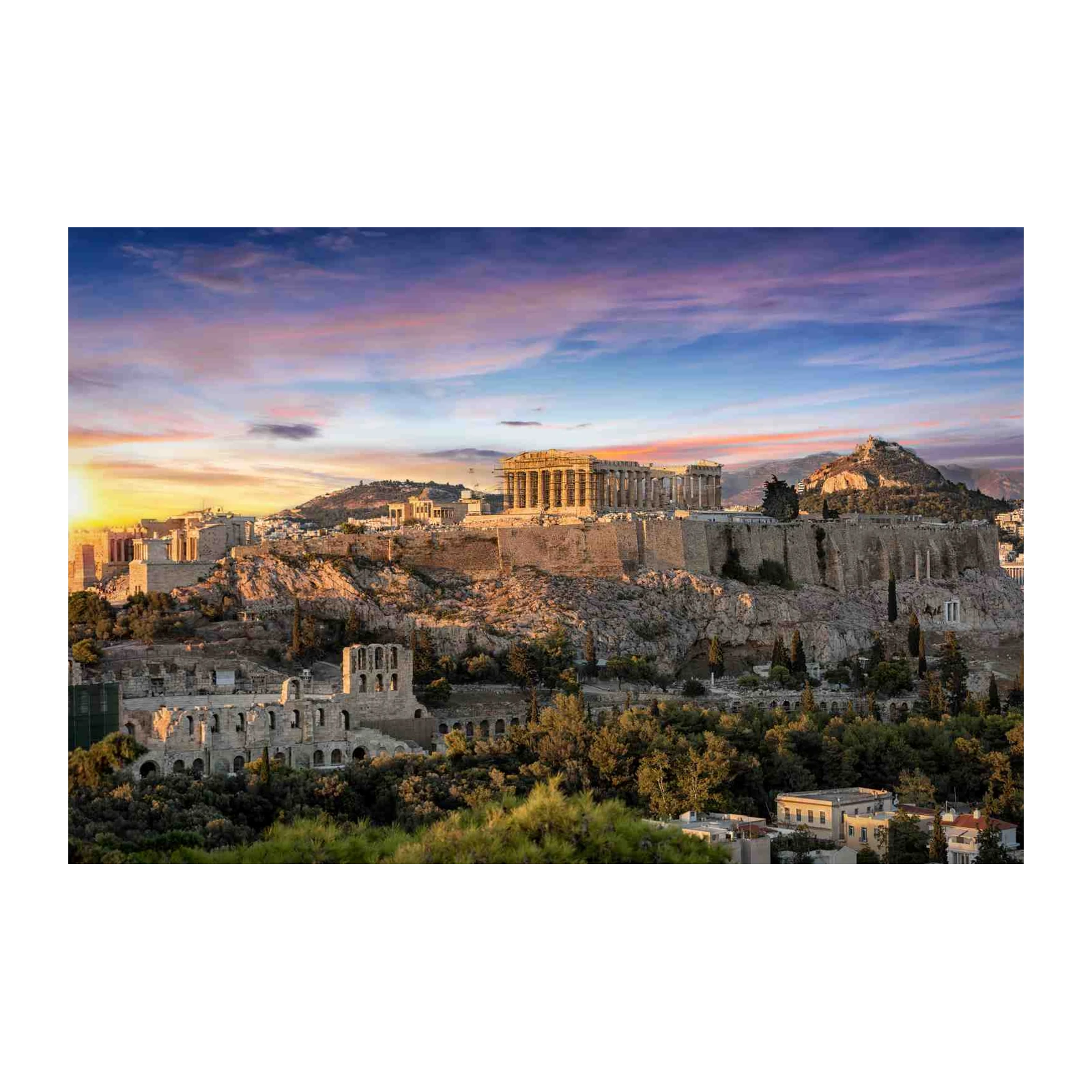 Ancient Athens Parthenon Sunset Wall Art