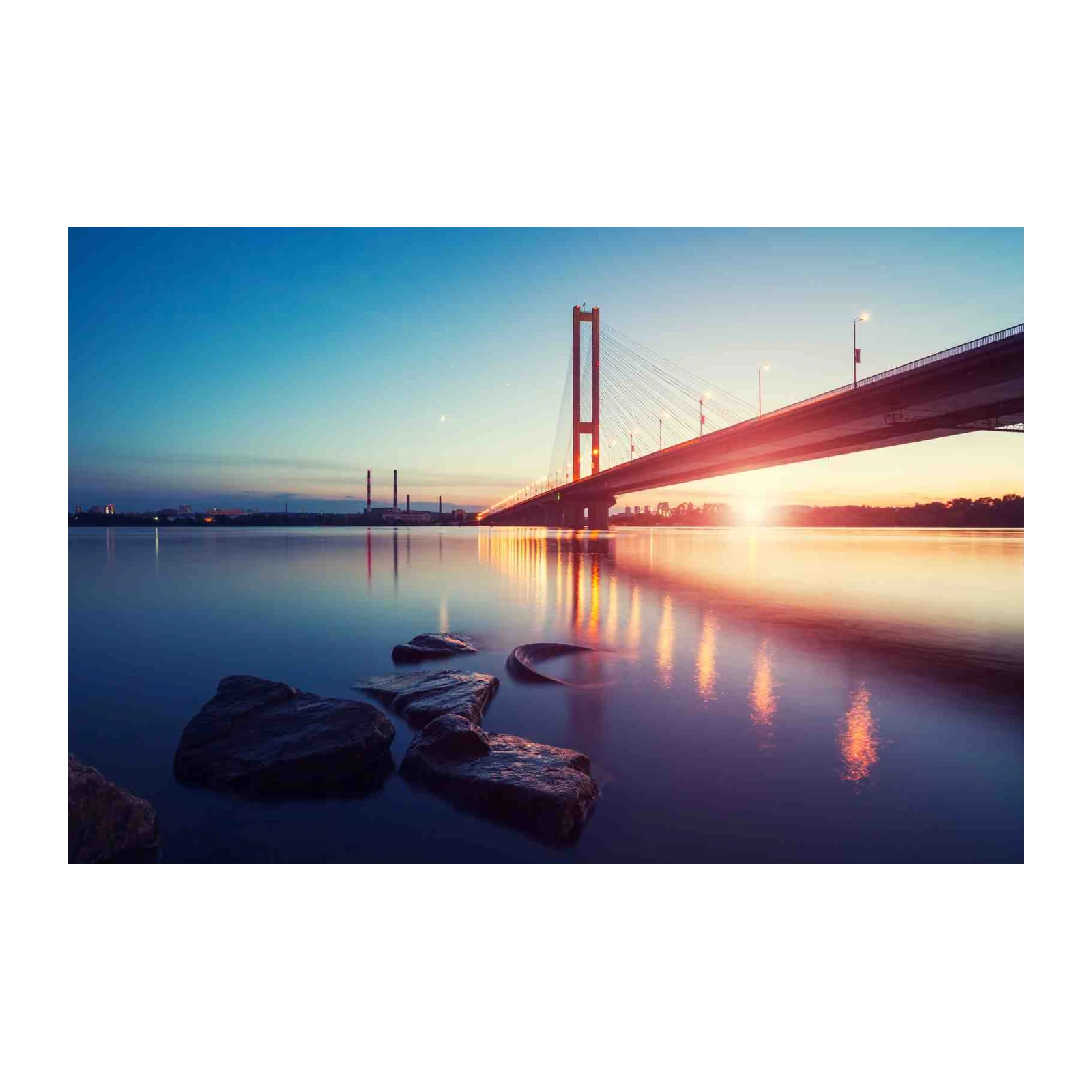 Serene Bridge Sunset Wall Art
