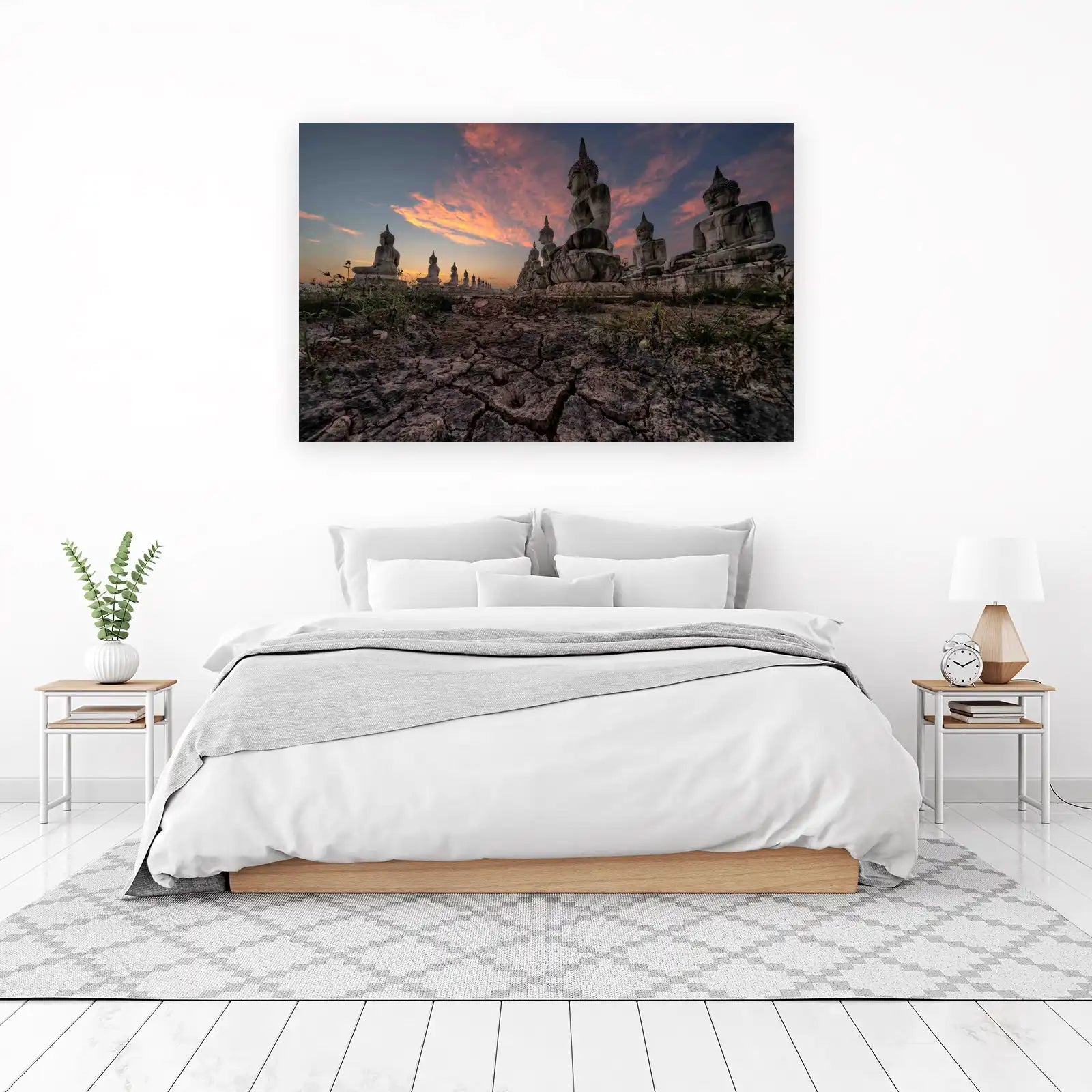 Serene Buddha Lineup Sunset Wall Art
