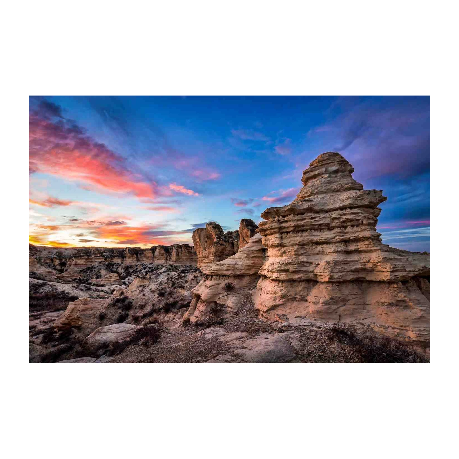 Sunset Desert Rock Formations Wall Art