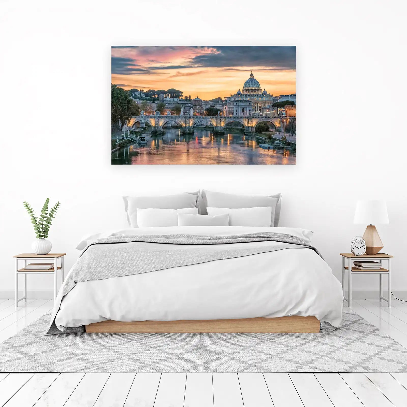 Rome Sunset Ponte Sant'Angelo Wall Art