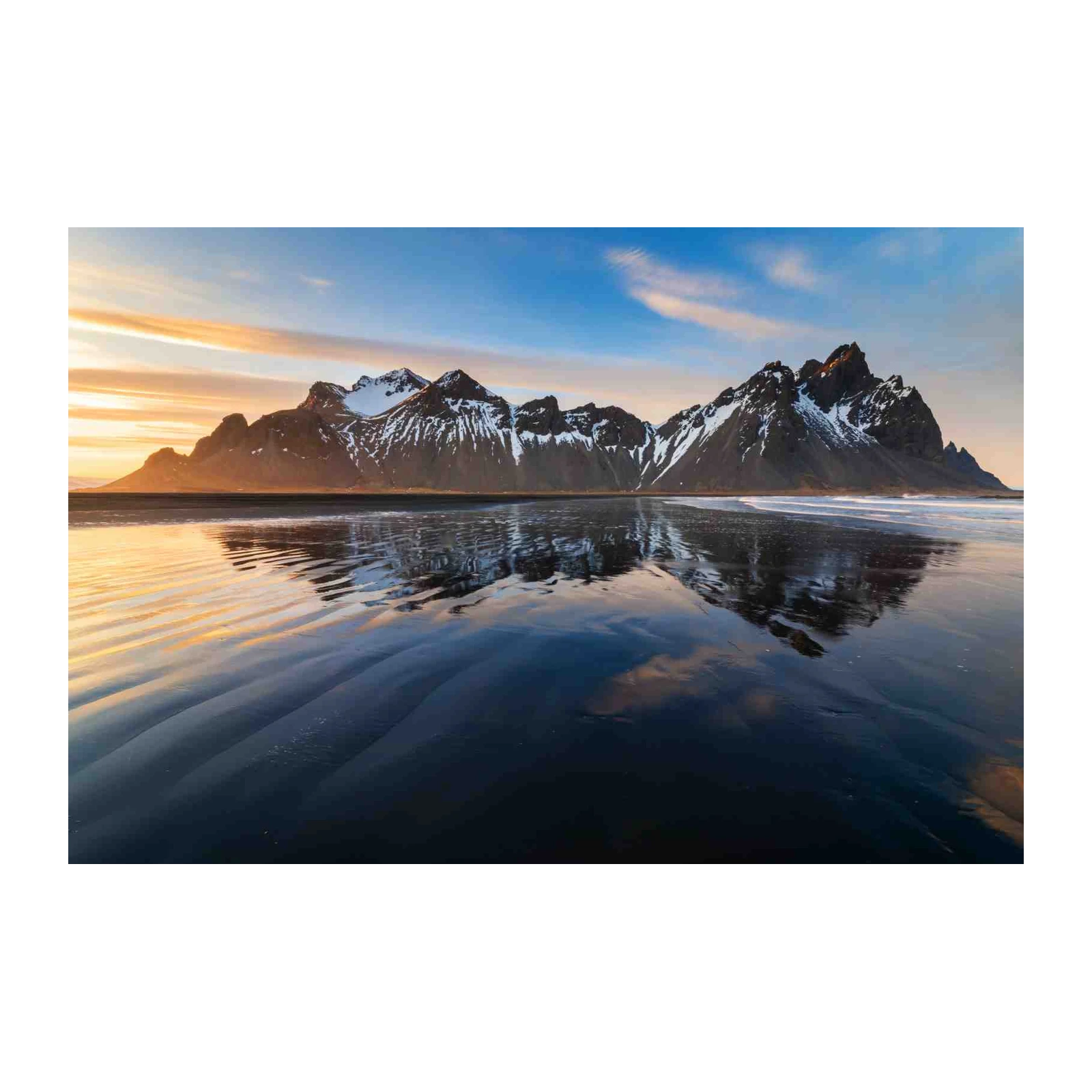 Majestic Iceland Mountains Reflection Wall Art