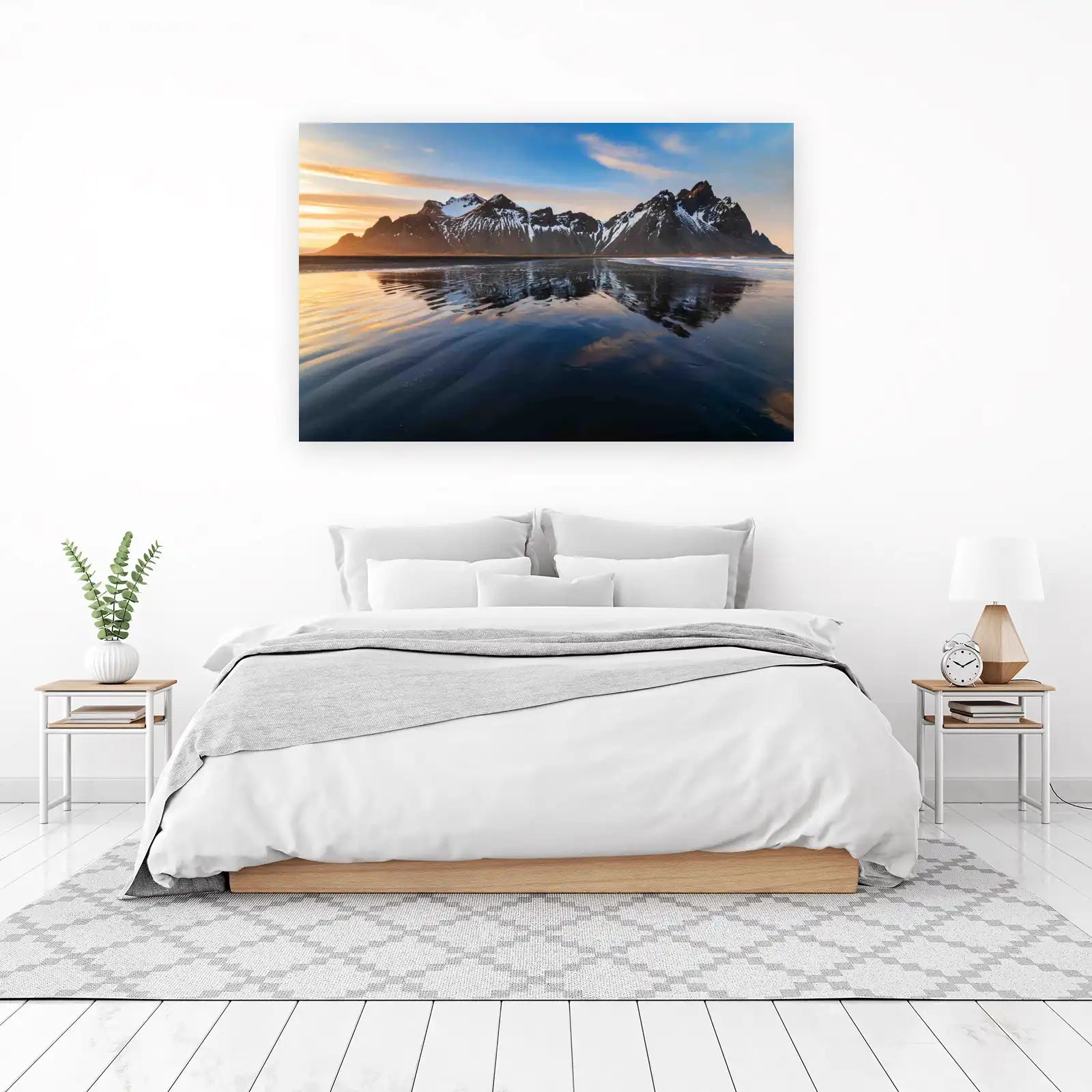 Majestic Iceland Mountains Reflection Wall Art