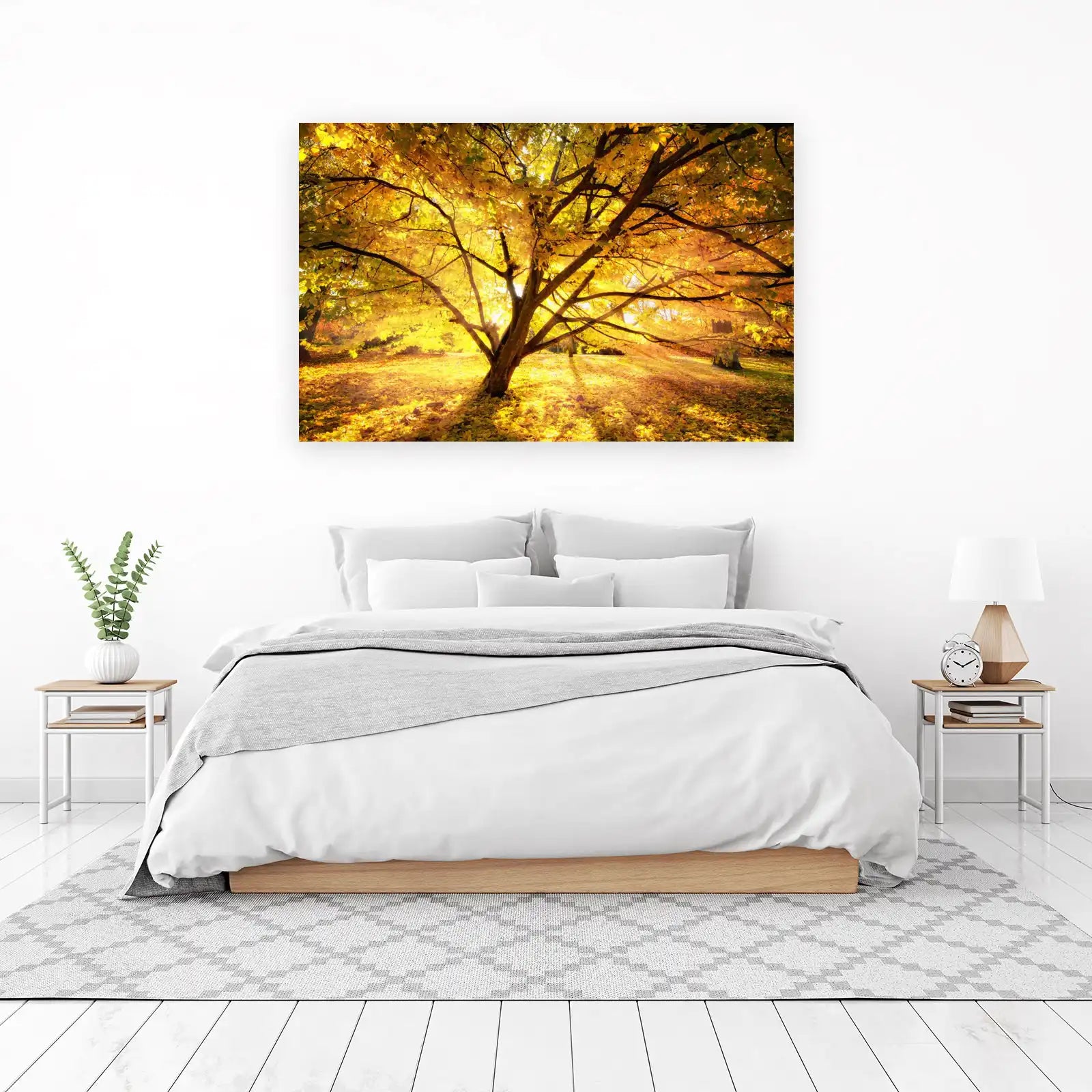 Golden Autumn Tree Landscape Wall Art