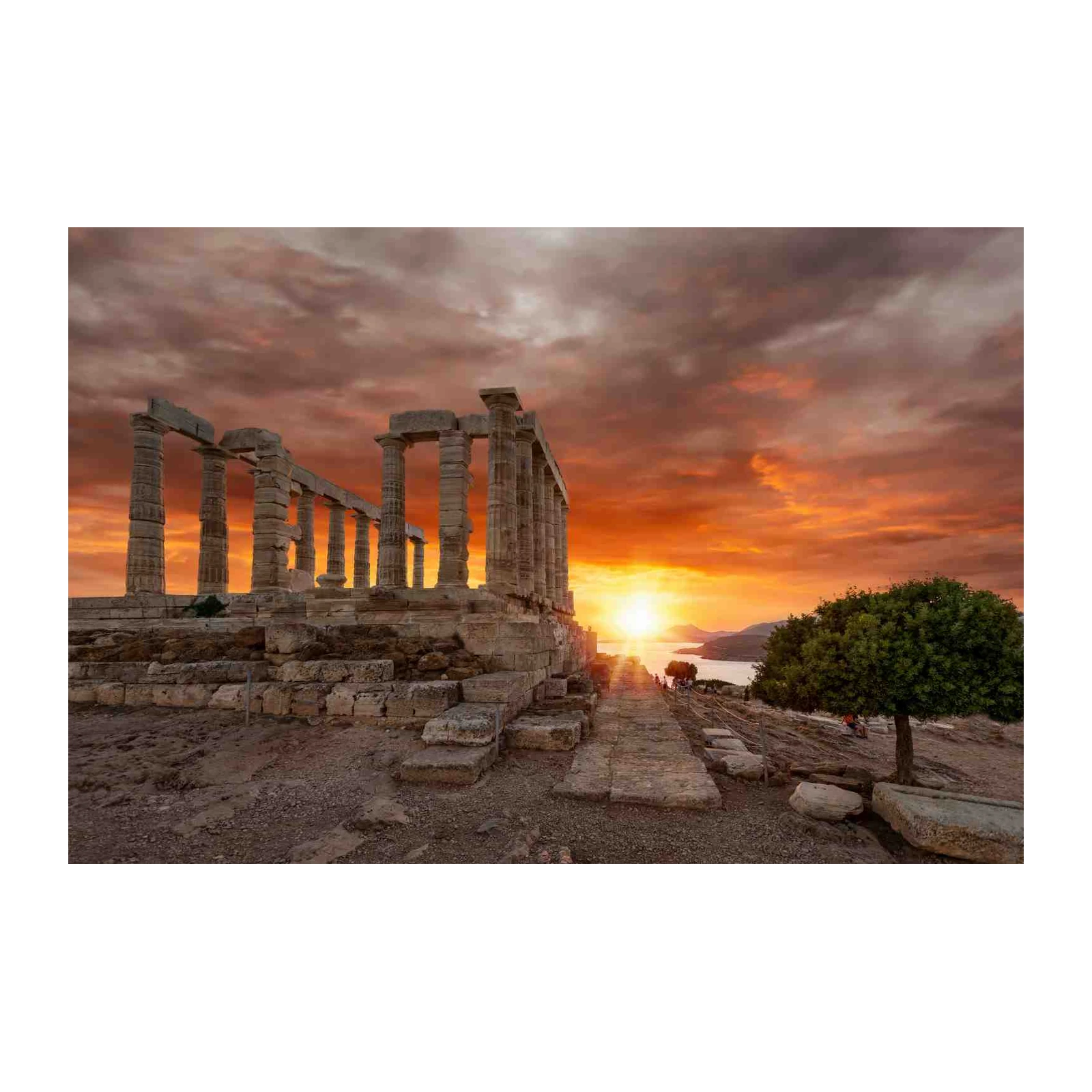 Ancient Greek Temple Sunset Wall Art