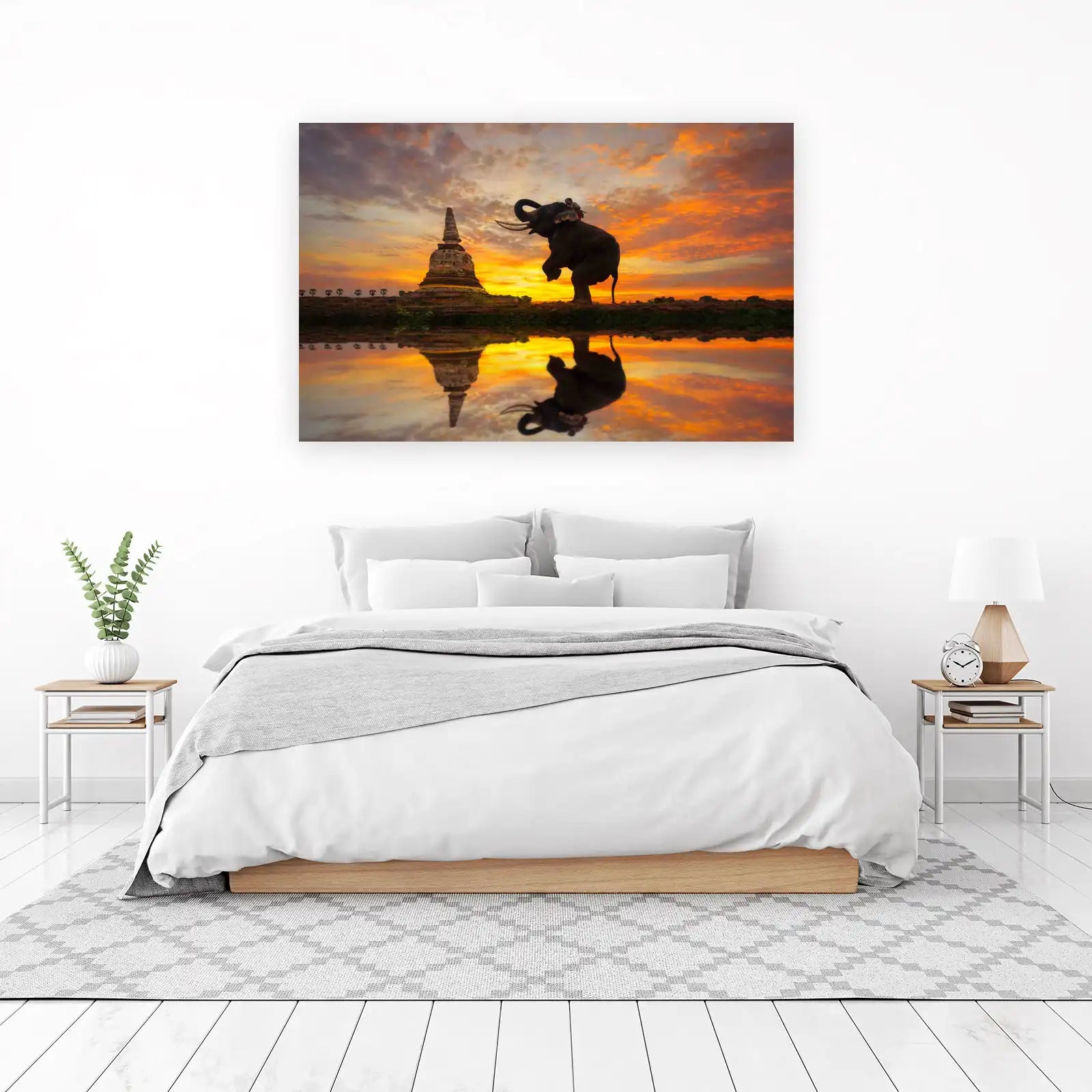 Majestic Elephant Thailand Sunset Wall Art