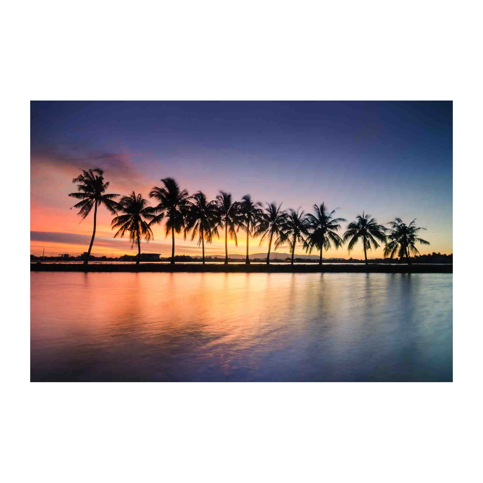 Tropical Sunset Palm Trees Wall Art